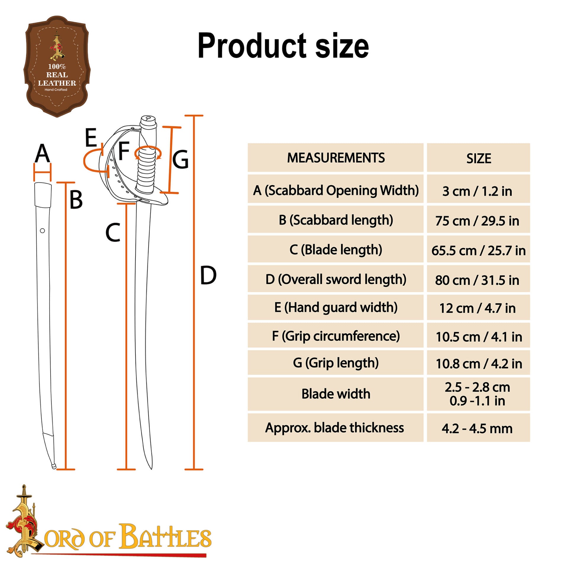Imagen única de: Espada Corvo Naval del Siglo Xix - Hoja de Acero Al Carbono con Guarda de Latón y Vaina de Cuero