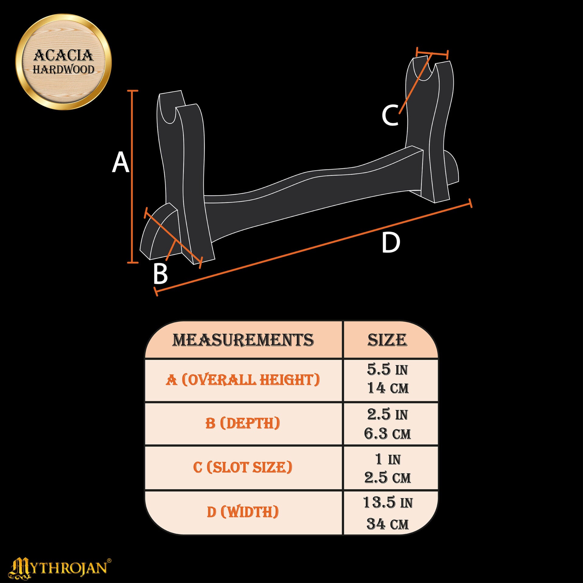 Imagen única de: Soporte de Madera para Espada Mythrojan (pequeño) "simple & Portátil"