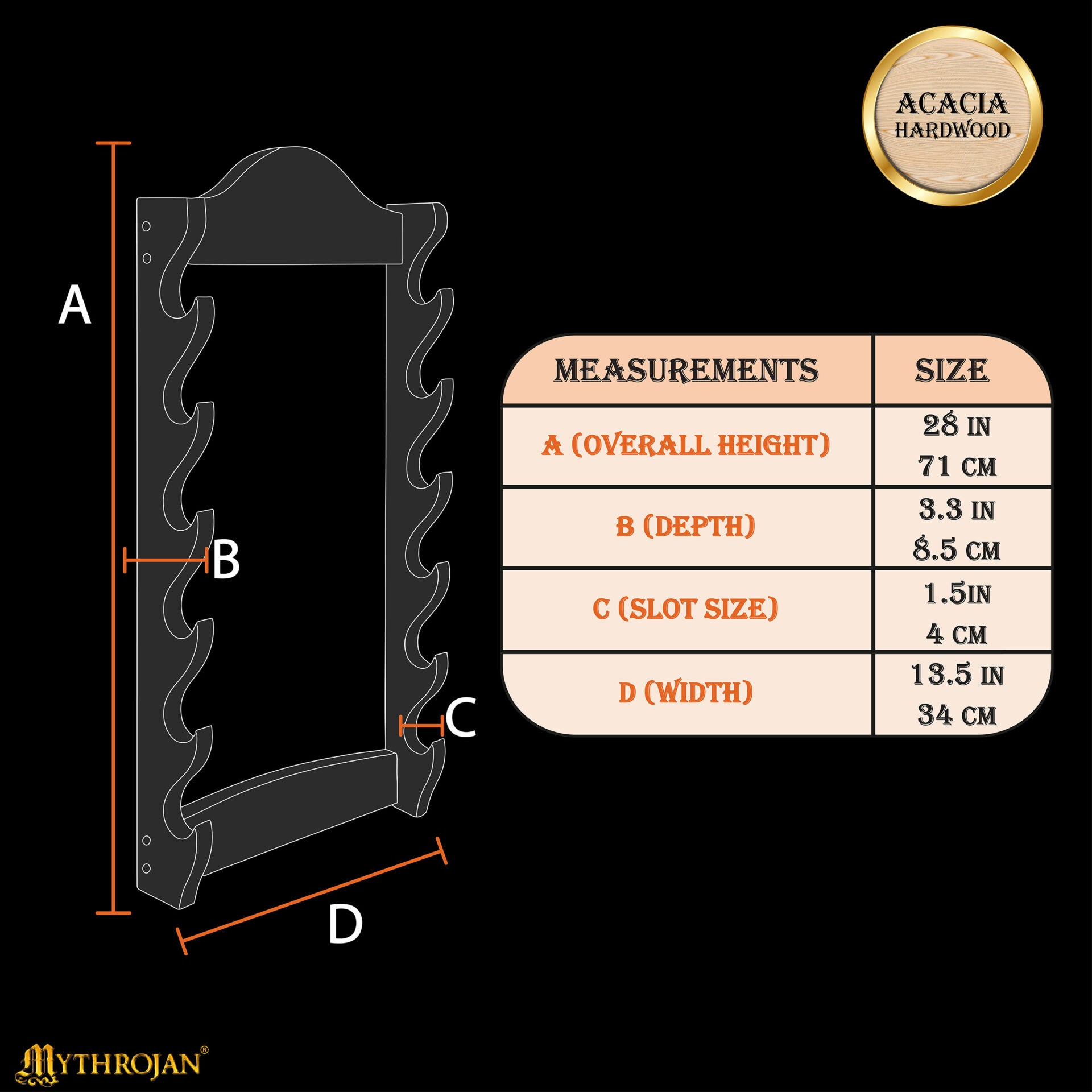 Imagen única de: Soporte de Madera para Espadas de Un Nivel | Estante de Madera Maciza con Acabado Natural | Exposición de Armas Medievales y Victorianas
