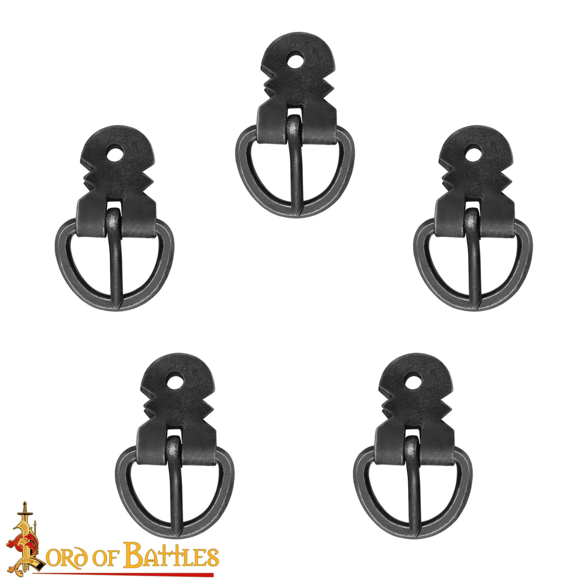 Imagen única de: Juego de Hebillas para Armadura de Placas Medieval - Hierro Ennegrecido Forjado a Mano (juego de 5)