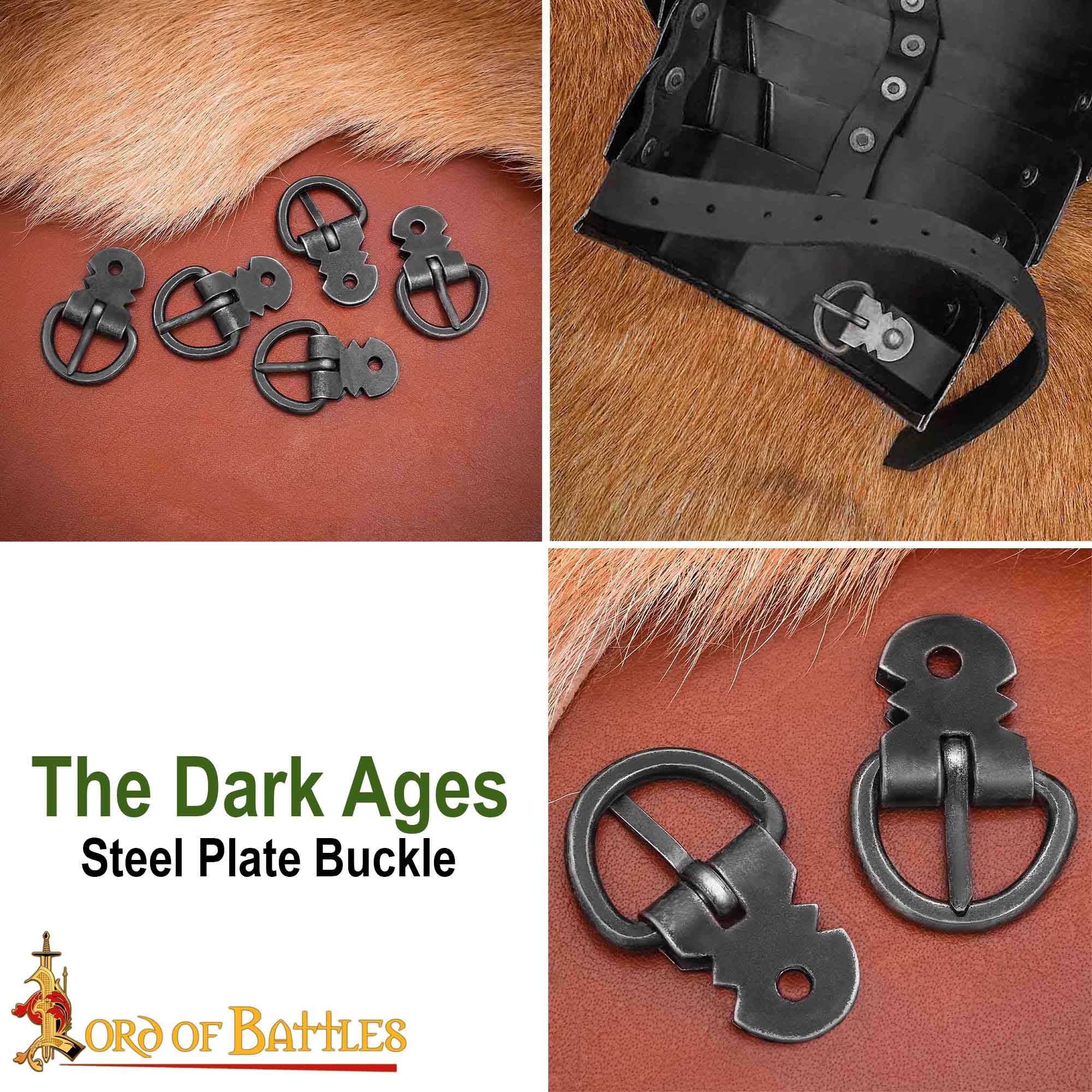 Imagen única de: Juego de Hebillas para Armadura de Placas Medieval - Hierro Ennegrecido Forjado a Mano (juego de 5)