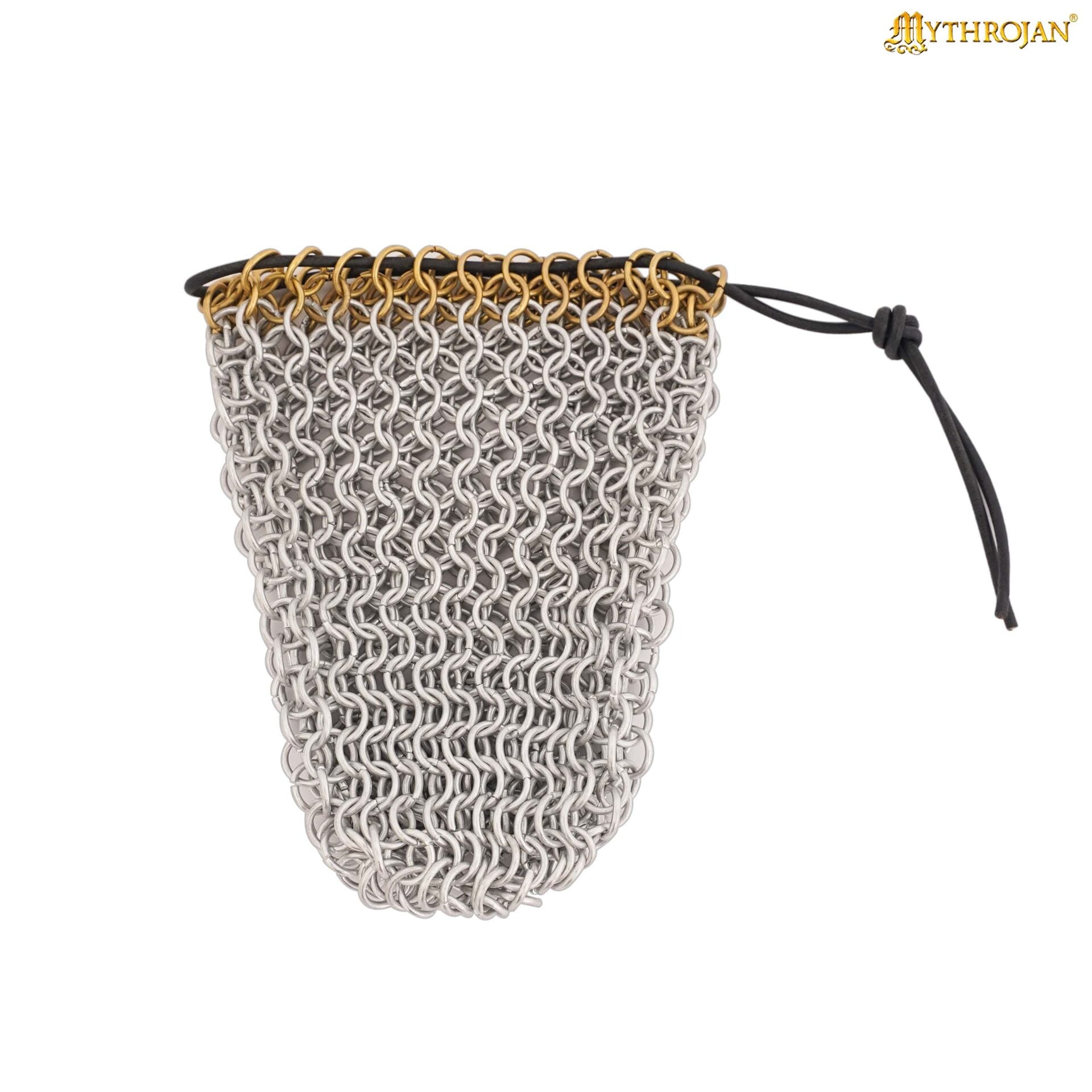Imagen única de: Bolsa de Dados de Cota de Malla Mythrojan - 8 Mm, Calibre 16 - Bolsa de Cordón de Aluminio Anodizado para Dnd, Larp y Juegos Medievales