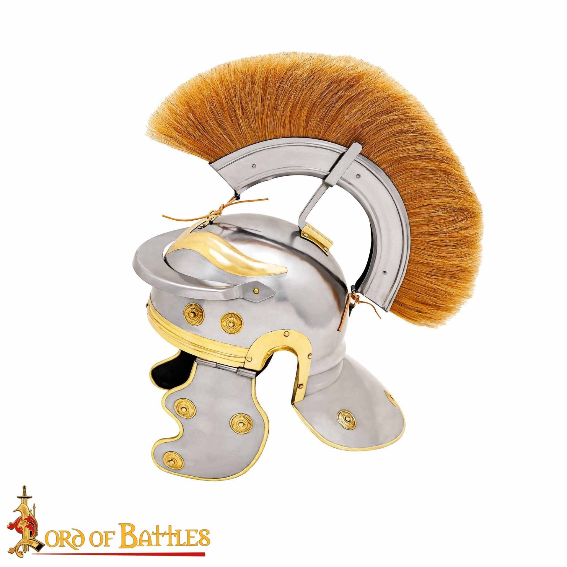 Imagen única de: Casco de Centurión Galo Imperial Romano - Acero de Calibre 18 con Aditamento de Cresta de Hierro y Forro de Cuero