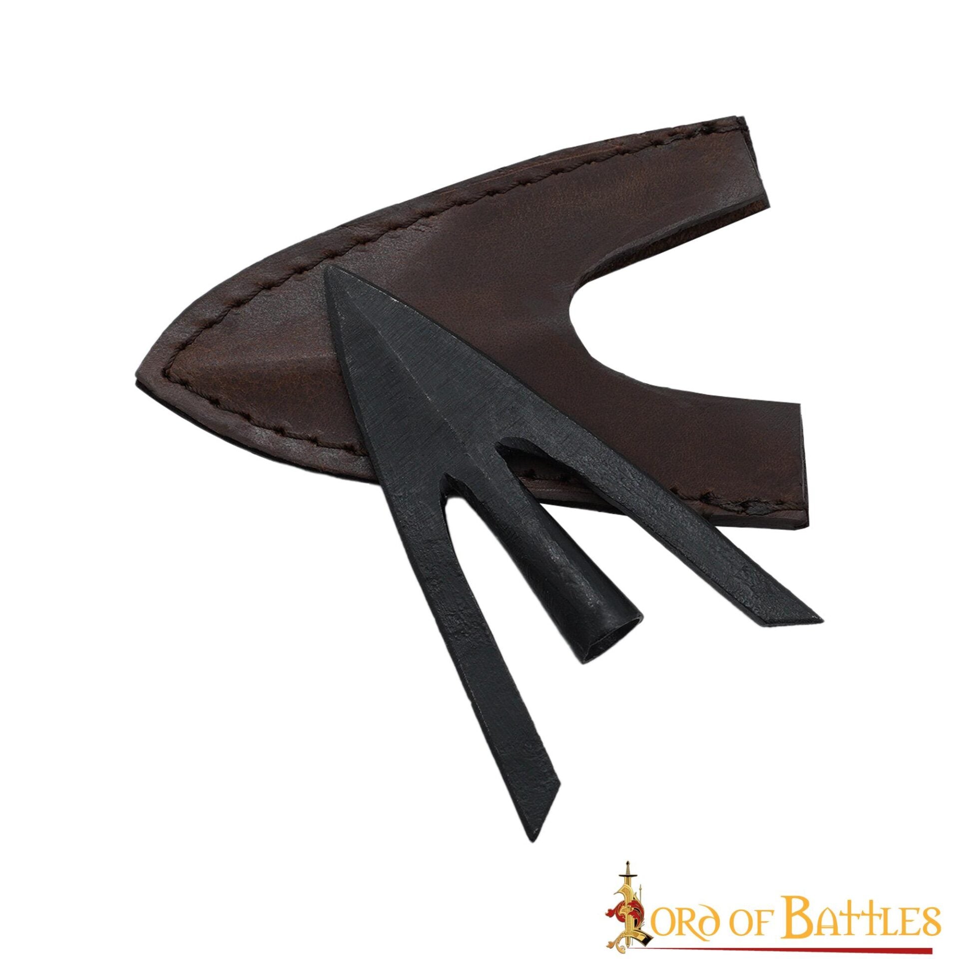 Imagen única de: Punta de Flecha Medieval de Caza de Cola de Golondrina con Vaina de Cuero Auténtico