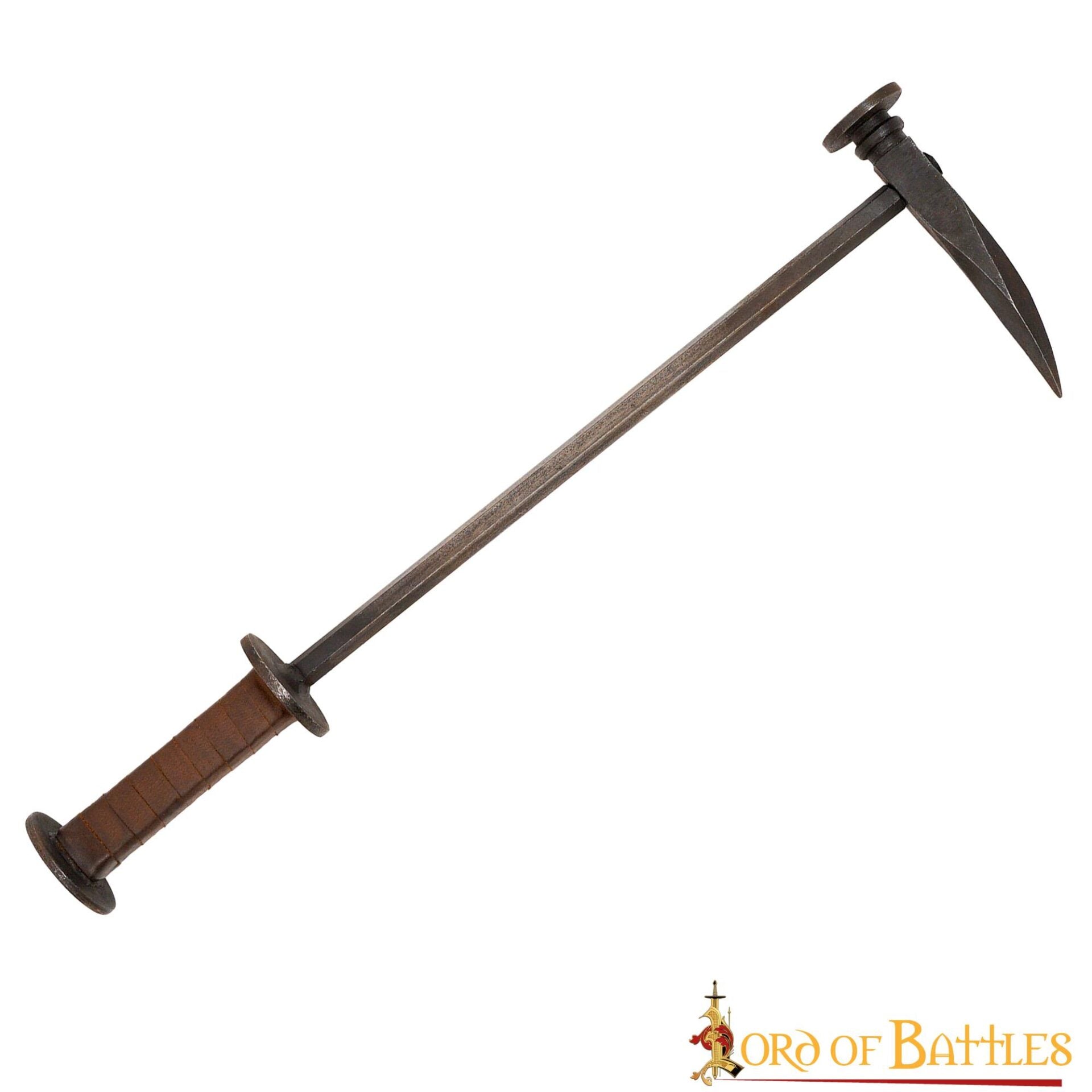 Martillo de Guerra Medieval de Pico de Cuervo Forjado a Mano - Imagen 10