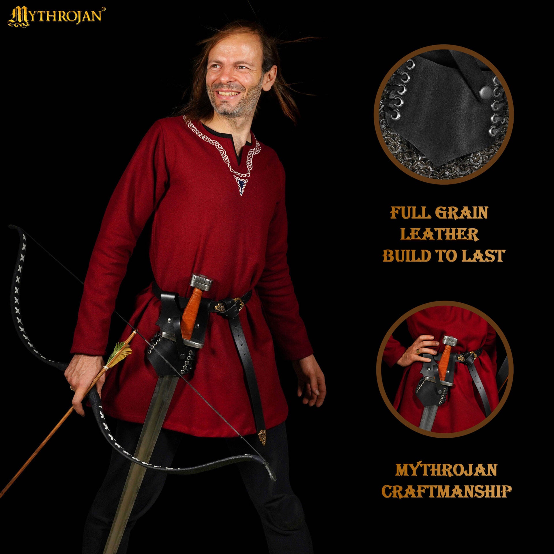 Imagen única de: Rana Mythrojan "ranger", Ideal para Guerrero Caballero Ranger Sca Larp, Mano Izquierda