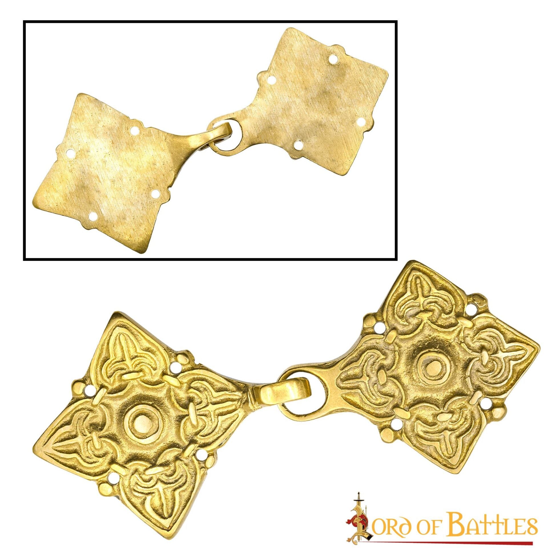 Imagen única de: Broche de Latón Fundido para Caftán o Capa Vikinga / Rusa Histórica