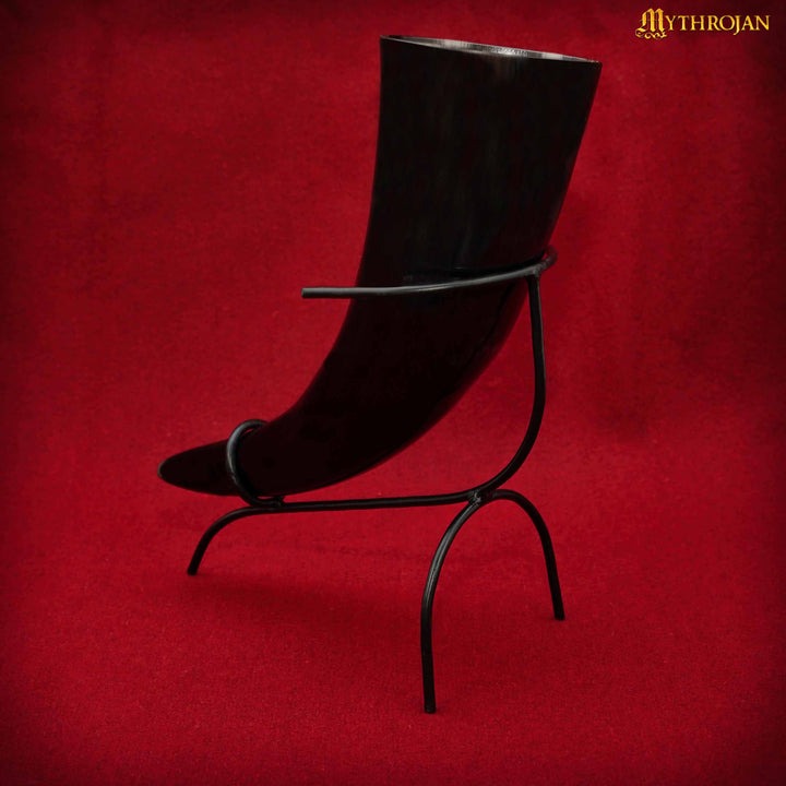 Imagen única de: Mythrojan Forjado a Mano para Beber Ale Horn Rack Mead Horn Stand
