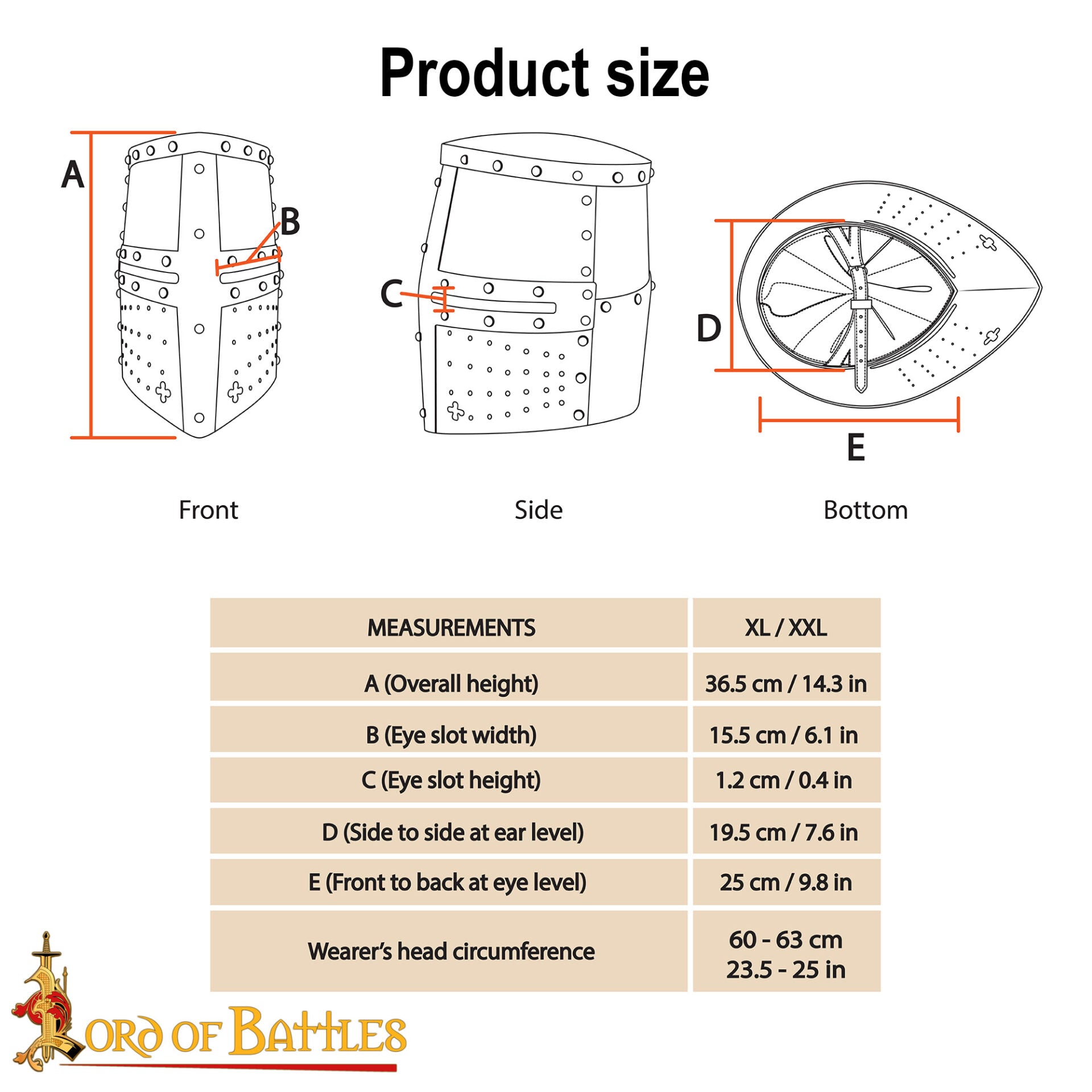Imagen única de: Crusader Knight Pot Helm Battle Ready con Cruz de Latón - Casco de Acero de Calibre 16