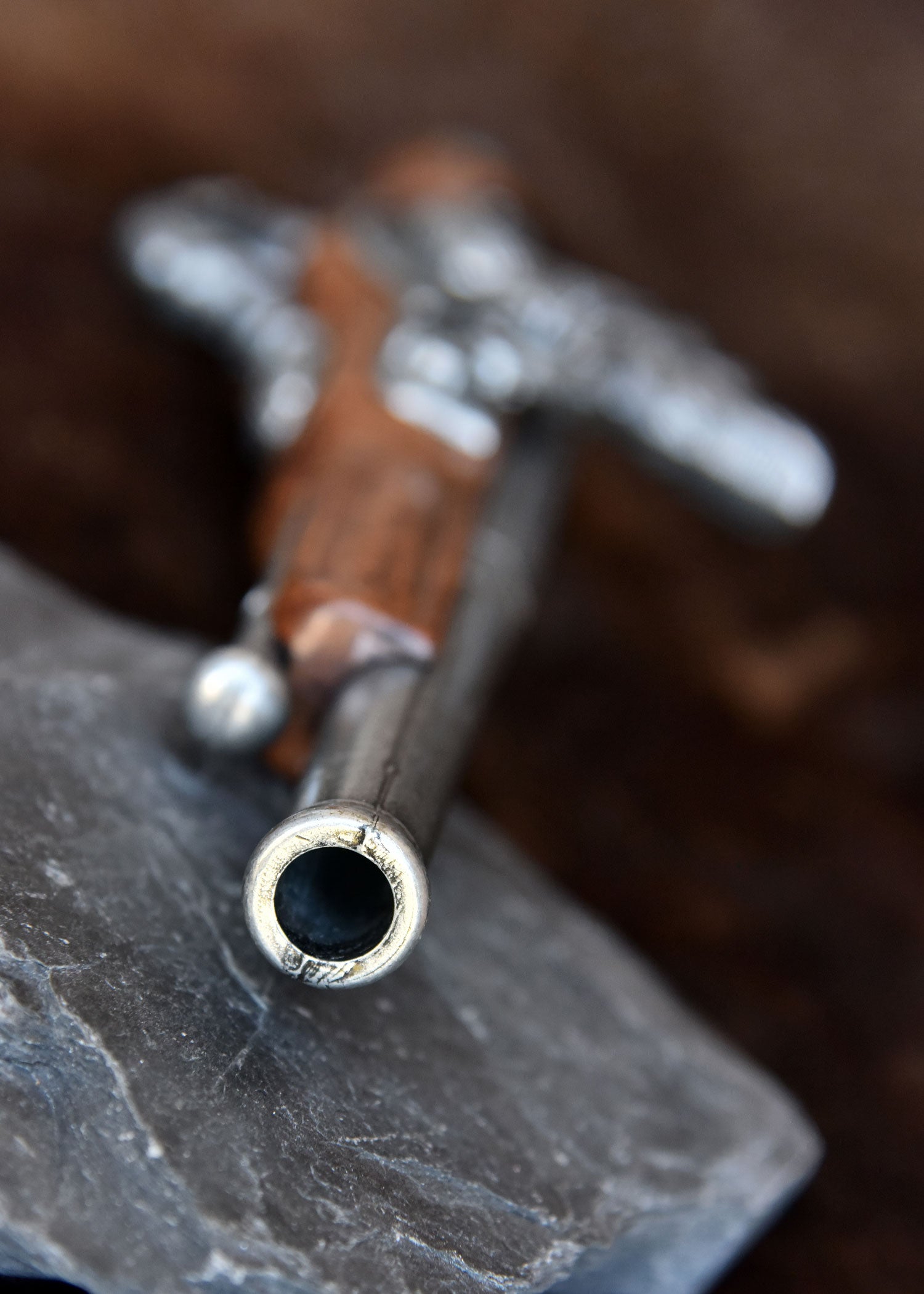 Imagen única de: Pistola De Chispa Recta, Siglo Xviii, Réplica.