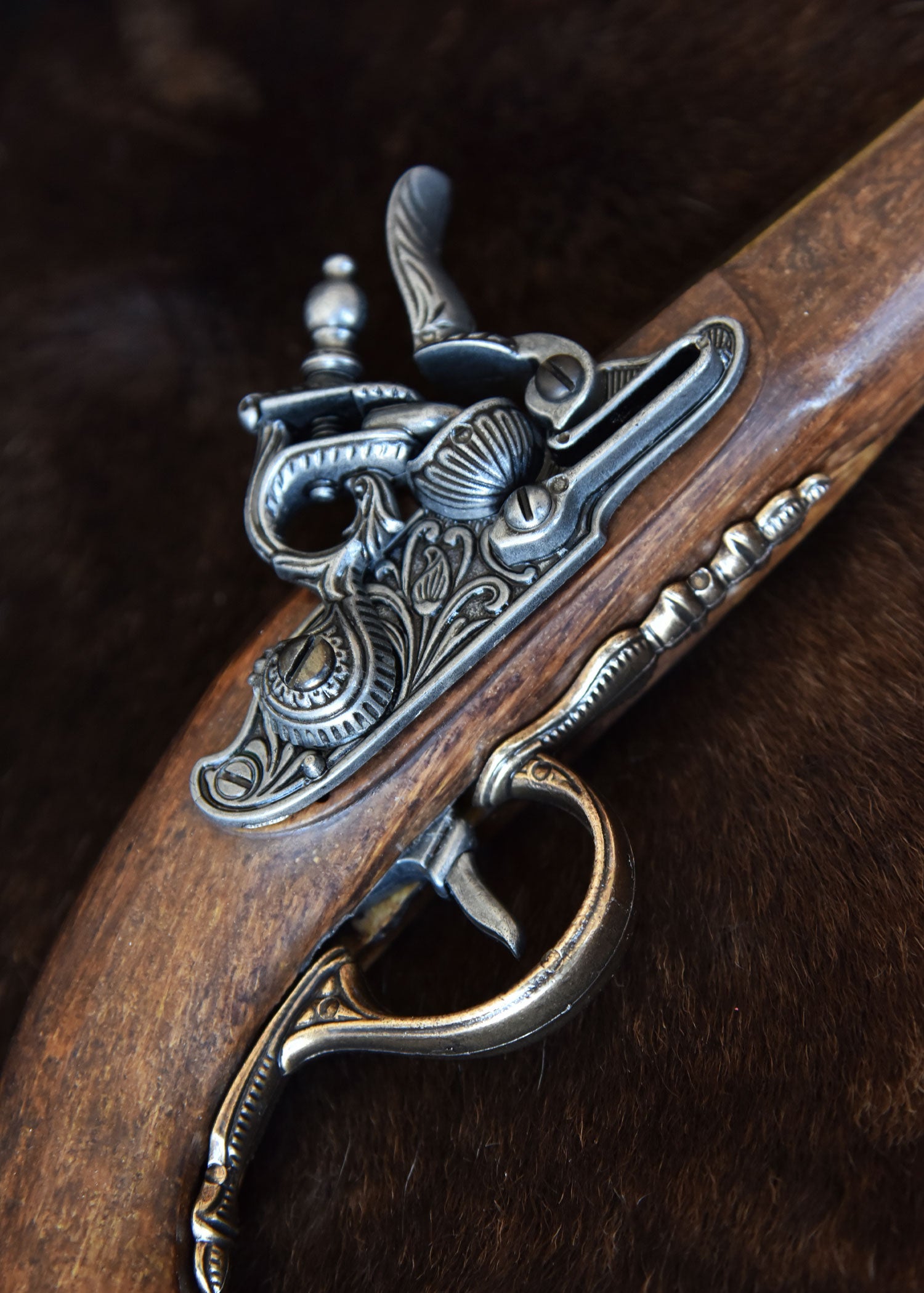 Imagen única de: Pistola De Chispa Francesa, Siglo Xviii, Latón, Réplica