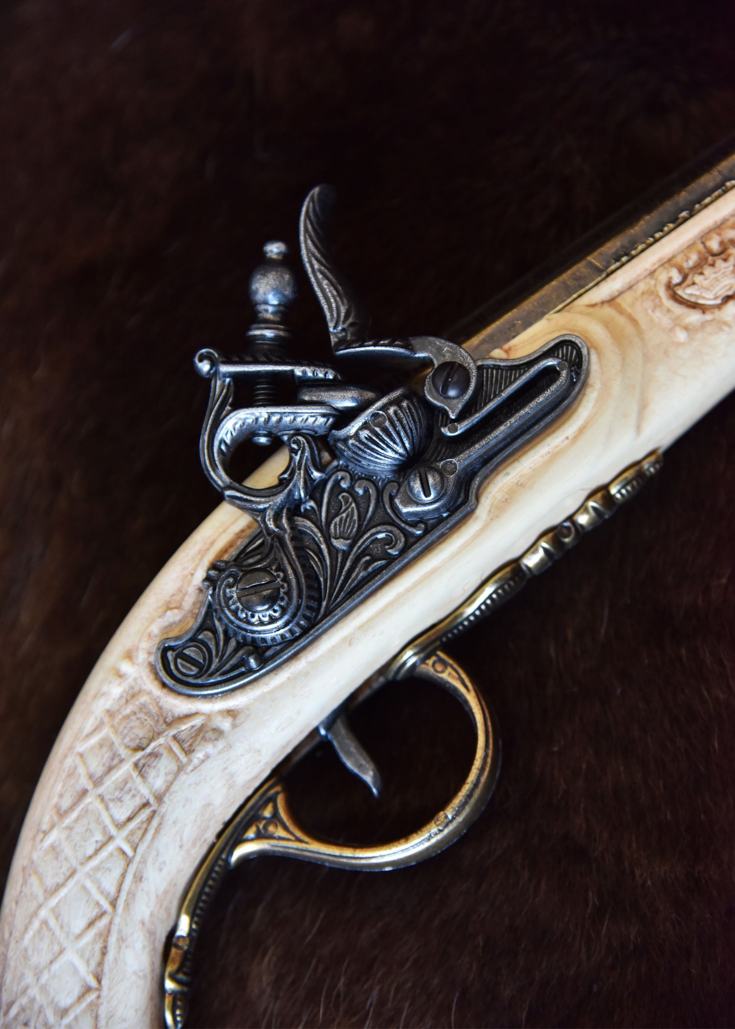 Imagen única de: Réplica De Pistola De Chispa Inglesa Hadley 1760 Color Marfil