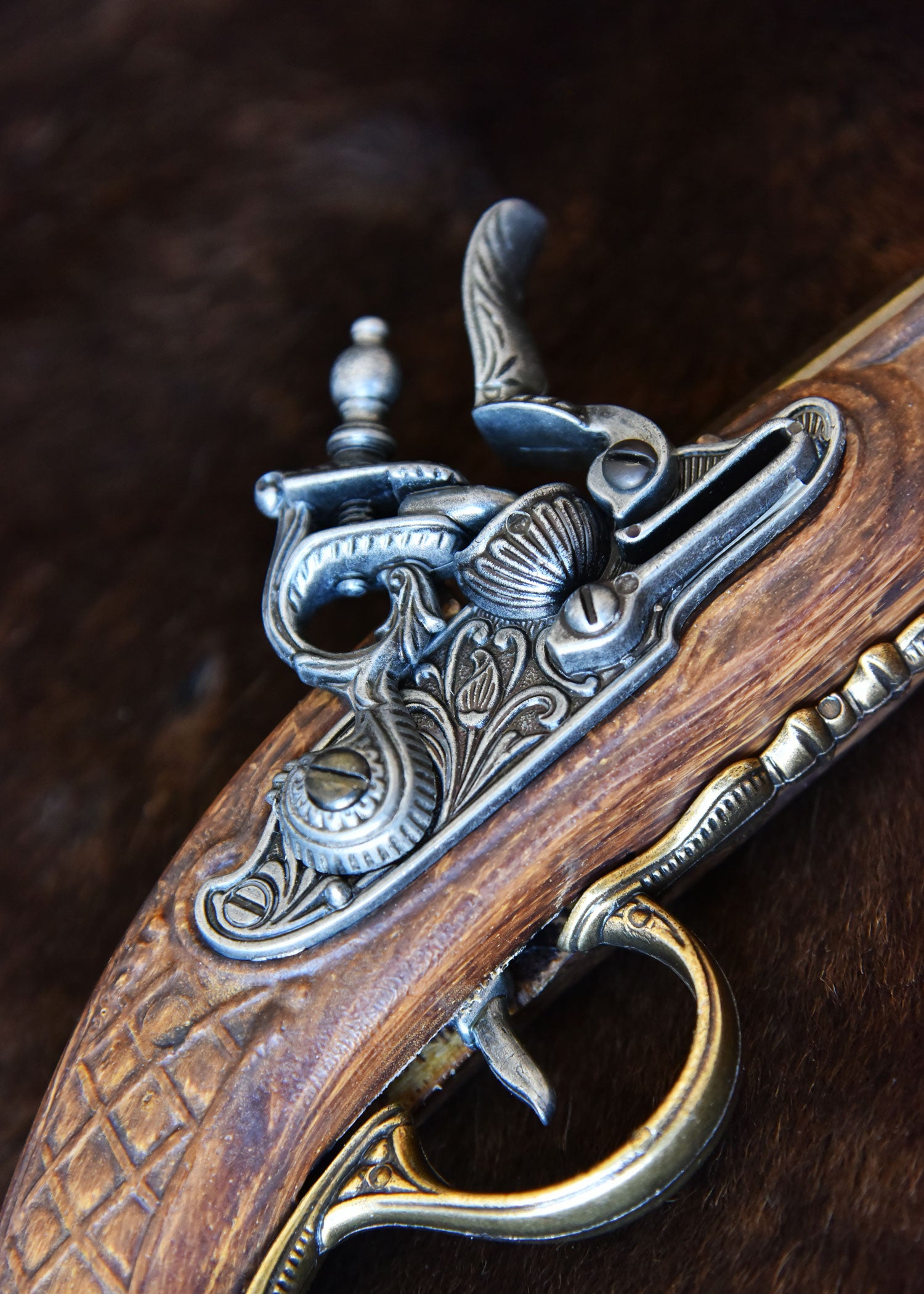 Imagen única de: Pistolas De Duelo Francesas, Juego De 2, Siglo Xviii, Latón, Réplica