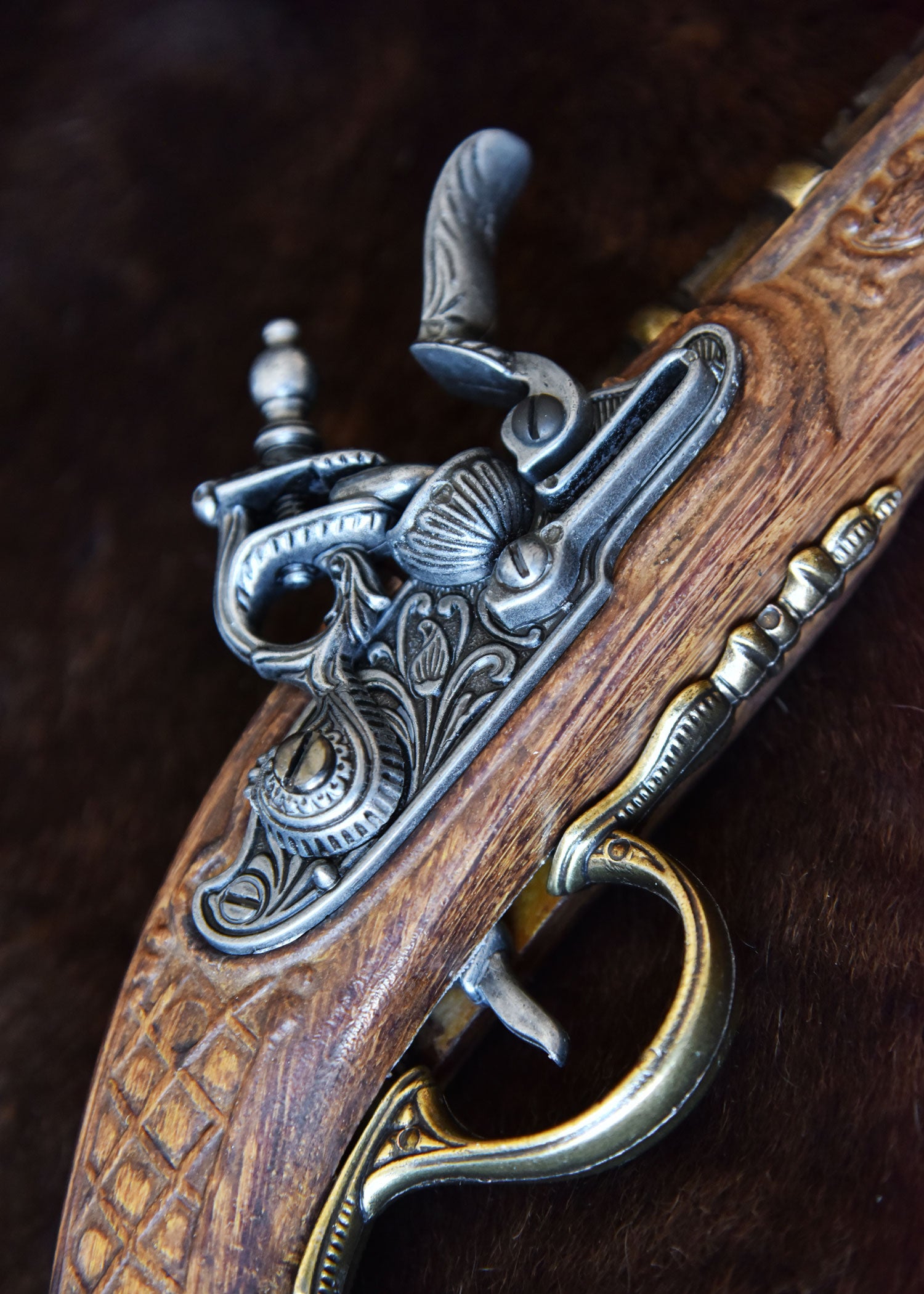 Imagen única de: Pistolas De Duelo, Espingolen, Juego De 2, Siglo Xviii, Latón, Réplica