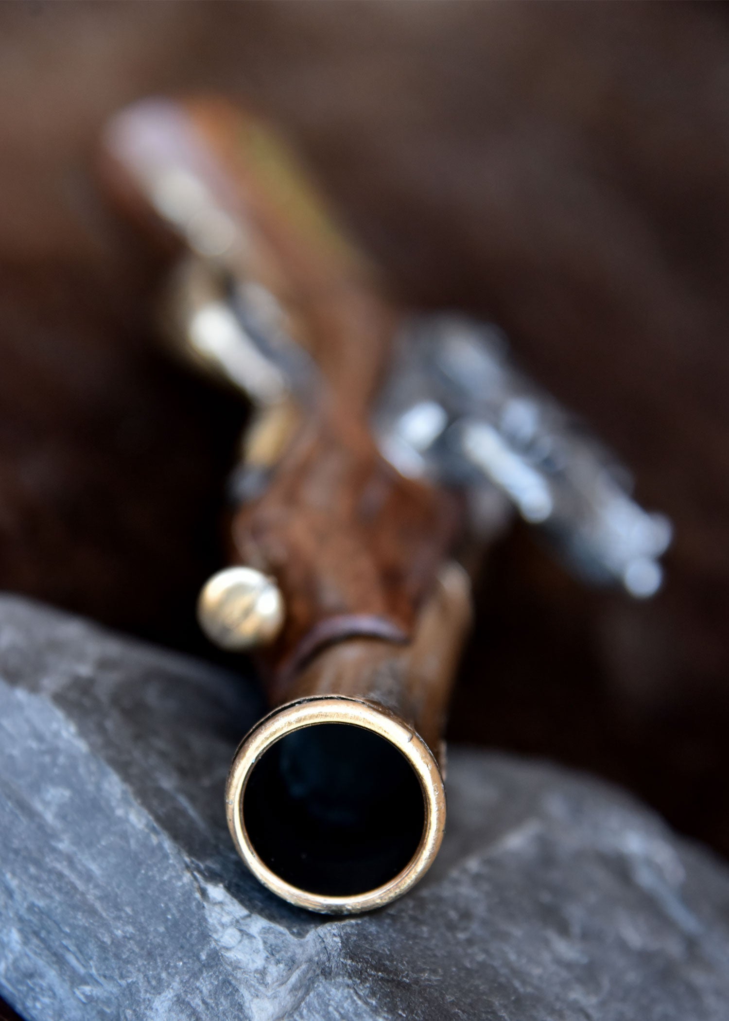 Imagen única de: Pistola De Chispa Alemana, Siglo Xvii, Latón, Réplica