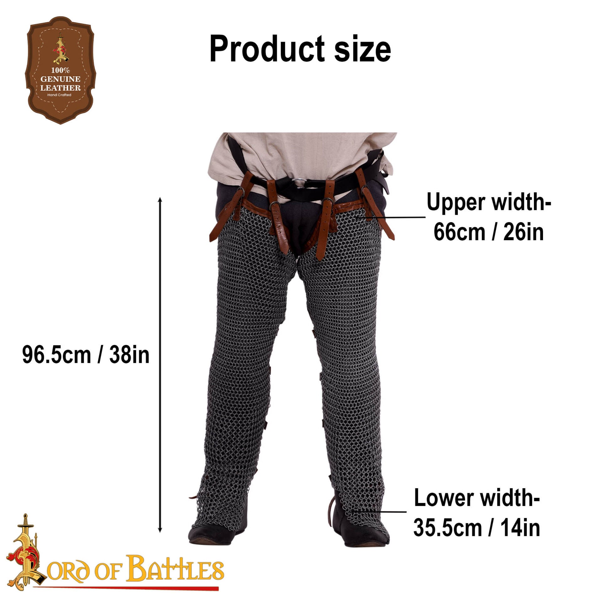 Imagen única de: Piernas de Cota de Malla - Anillo Redondo Remachado de 8 Mm - Calibre 18, Acero Dulce - Ideal para Conjuntos de Armadura de Cuerpo Entero - Descatalogado