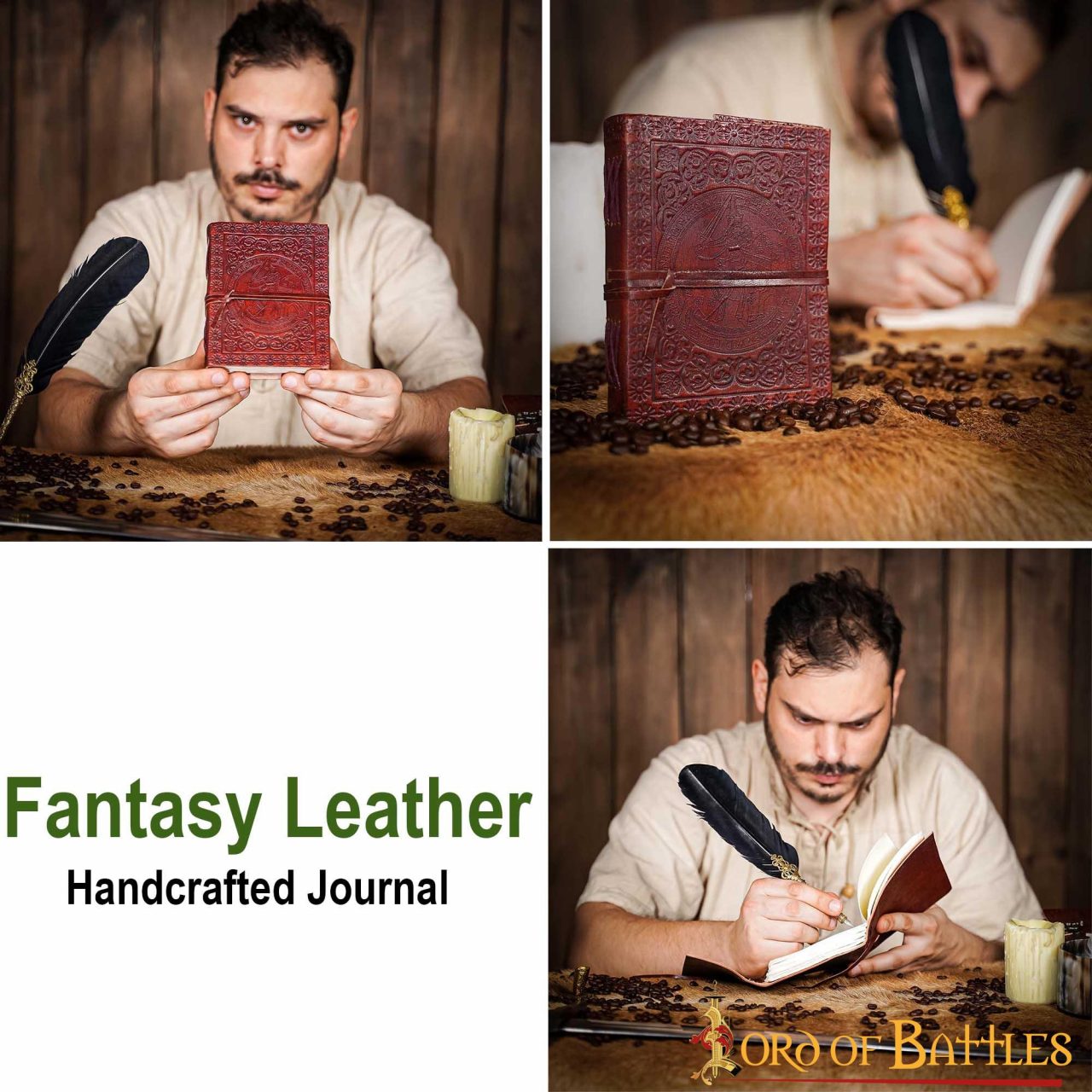 Imagen única de: Diario Medieval de Cuero Diario de Cuero Auténtico Hecho a Mano