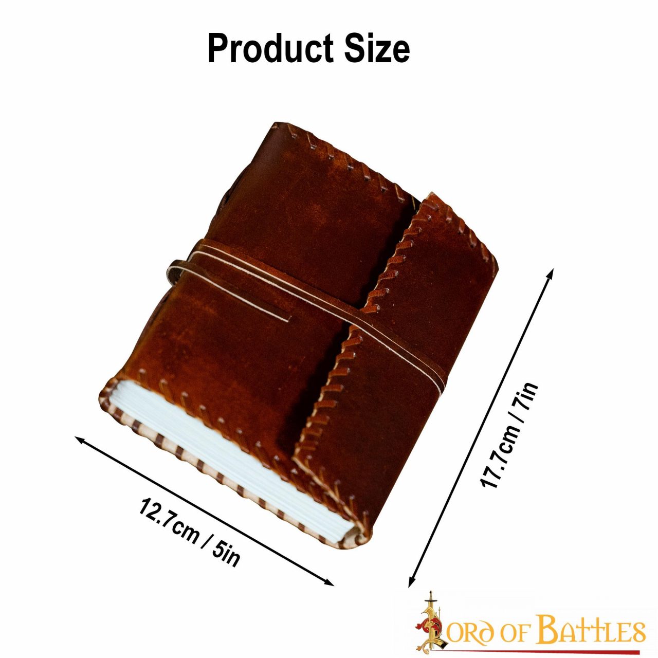 Imagen única de: Diario Medieval con Bordes Cosidos Diario de Cuero Vintage