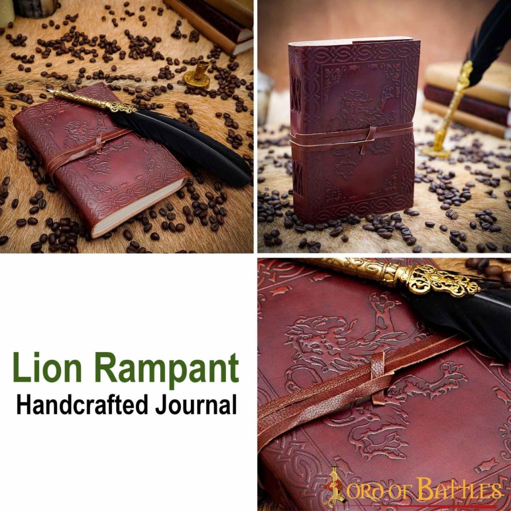 Imagen única de: Diario Heráldico León Rampante Diario de Piel Auténtica Hecho a Mano