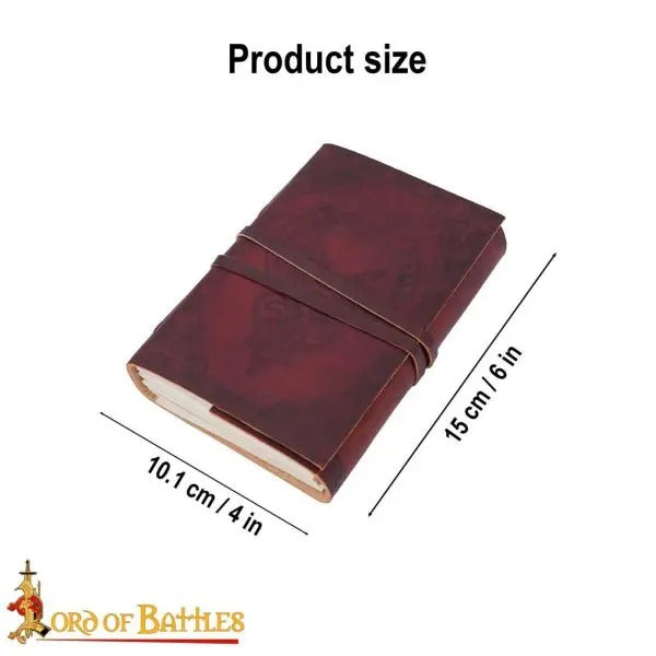 Imagen única de: Diario Medieval con Corazón de Alas Celtas Hecho a Mano en Piel Auténtica Diario Notas