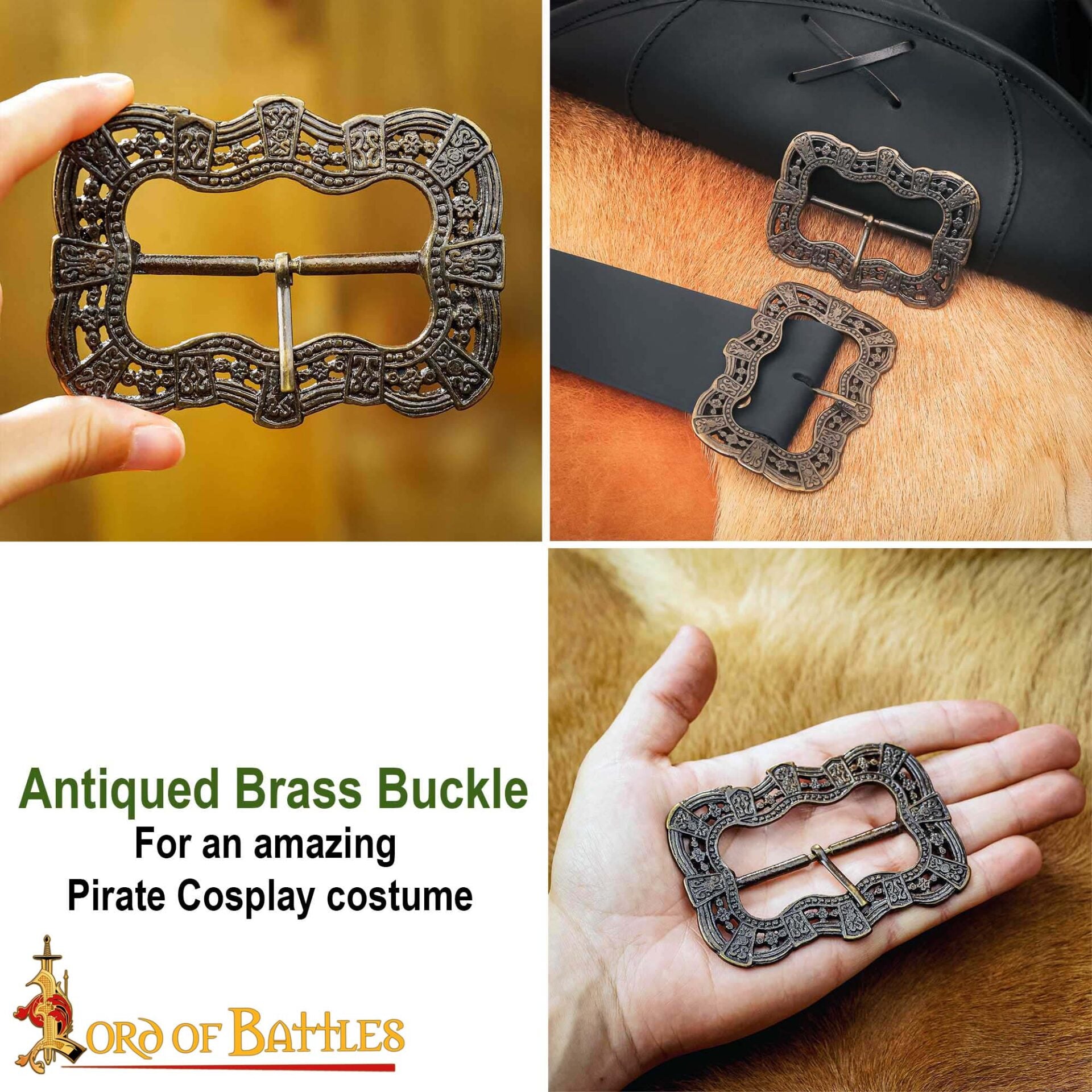 Imagen única de: Capitán Jack Sparrow Hebilla de Cinturón para Cosplay de Piratas