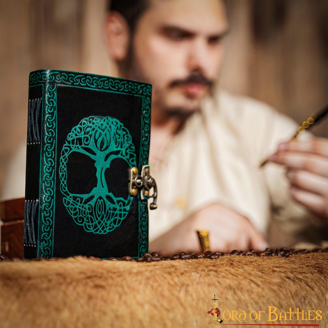 Imagen única de: Diario Medieval Árbol de la Vida Diario de Piel Auténtica Hecho a Mano