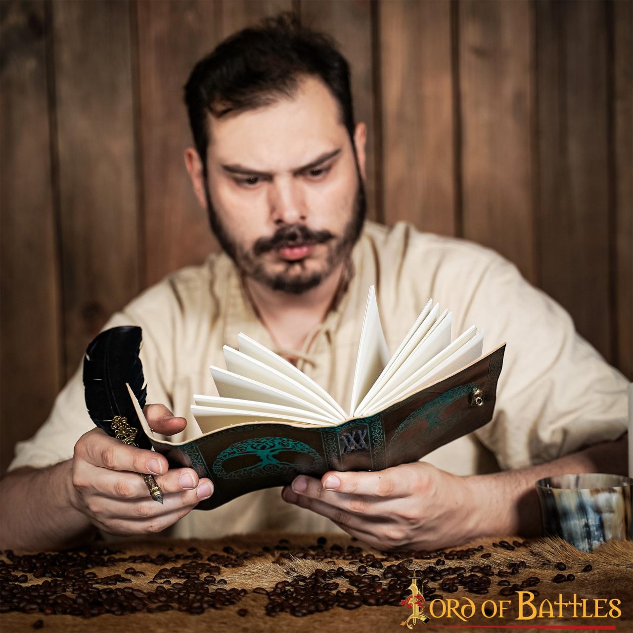 Imagen única de: Diario Medieval Árbol de la Vida Diario de Piel Auténtica Hecho a Mano