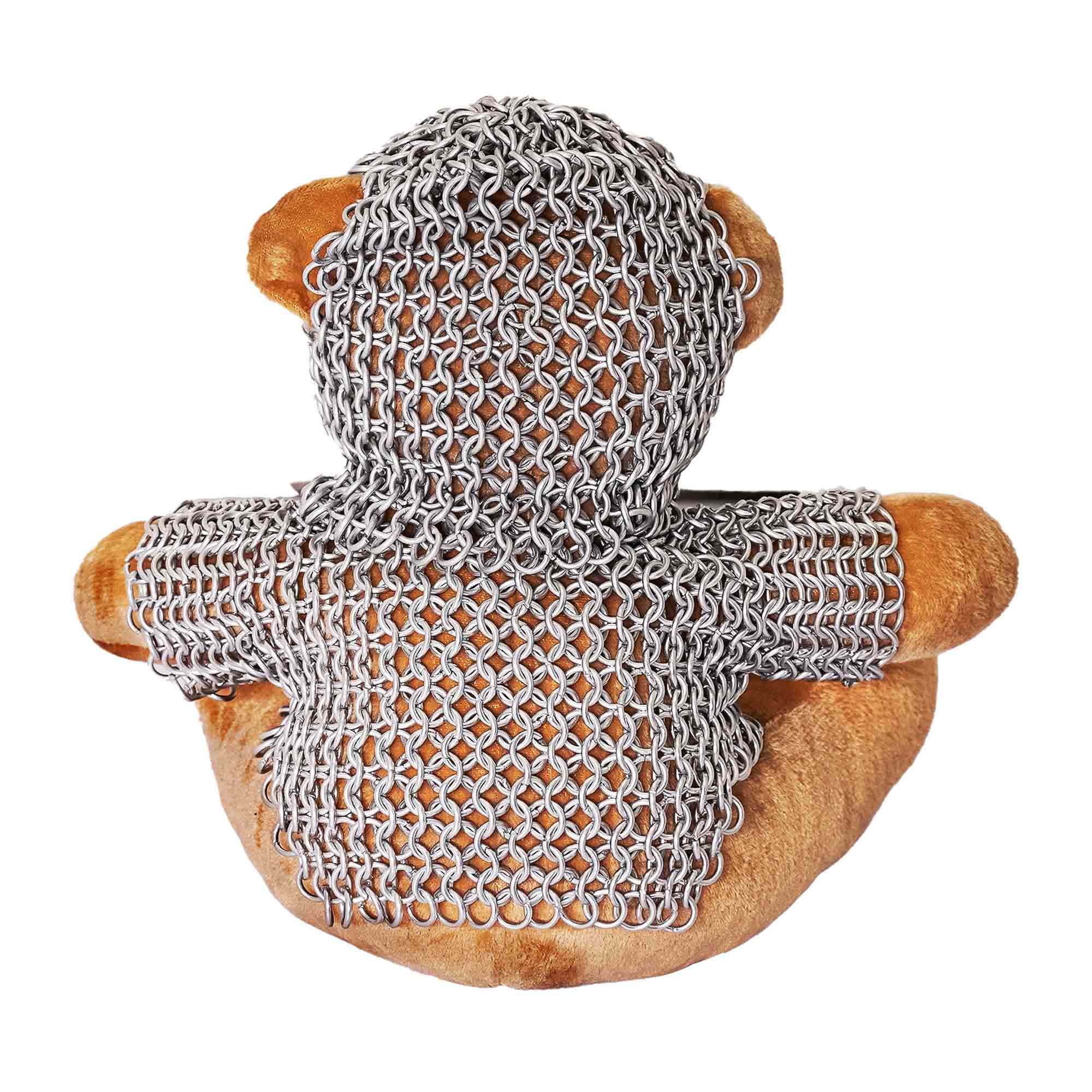 Imagen única de: Osito Caballero con Cota de Malla - Oso Guerrero con Cota de Malla de Aluminio Anodizado de 6 Mm 17g