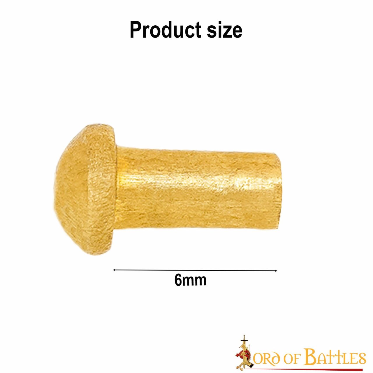Imagen única de: Juego de 25 Remaches Medievales de Latón de 6 Mm de Diámetro