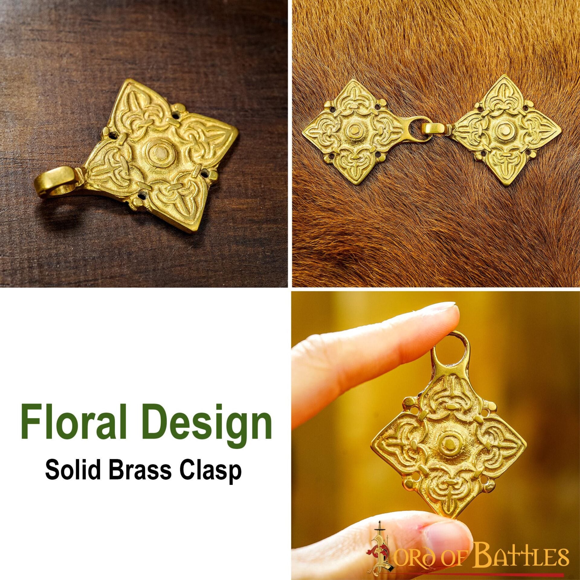 Imagen única de: Broche de Latón Fundido para Caftán o Capa Vikinga / Rusa Histórica