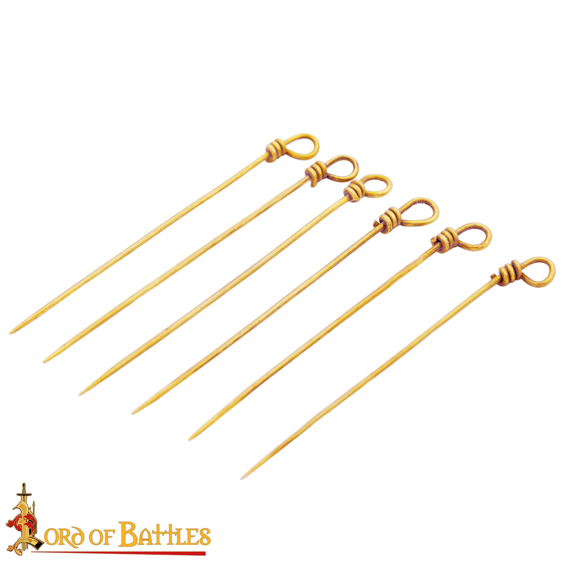 Imagen única de: Juego de Alfileres de Coser Medievales de Latón - Juego de 6 Alfileres