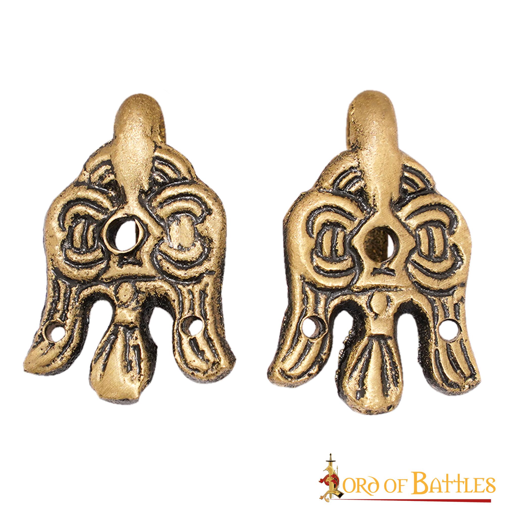 Imagen única de: Gancho de Cuervo de Latón Vikingo del Siglo X - 3 Cm - para Envolturas de Piernas y Winingas