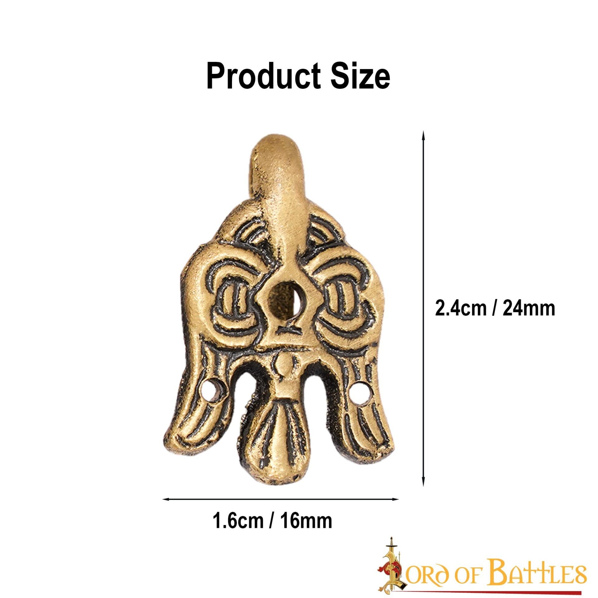 Imagen única de: Gancho de Cuervo de Latón Vikingo del Siglo X - 3 Cm - para Envolturas de Piernas y Winingas