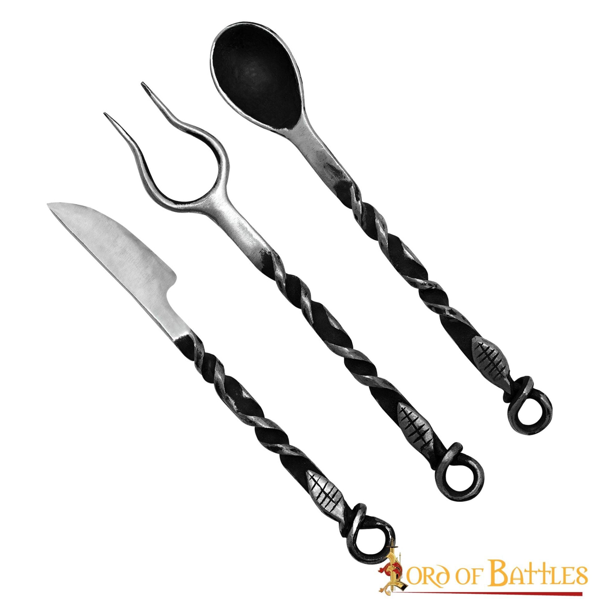 Imagen única de: Juego de Cubiertos Rústicos Forjados a Mano