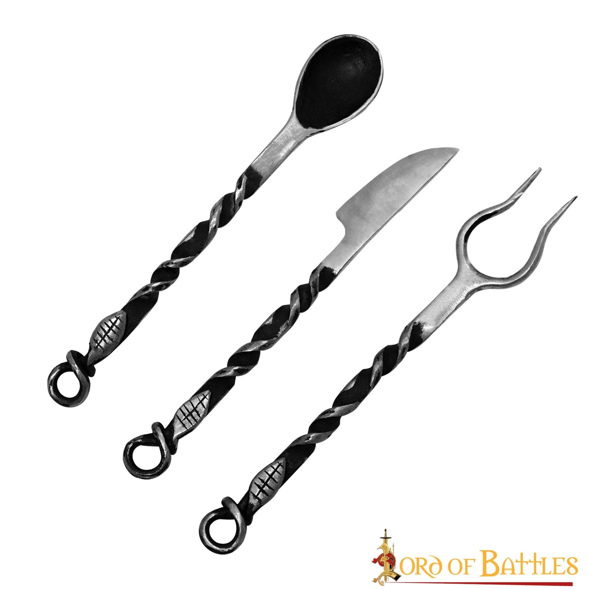 Imagen única de: Juego de Cubiertos Rústicos Forjados a Mano