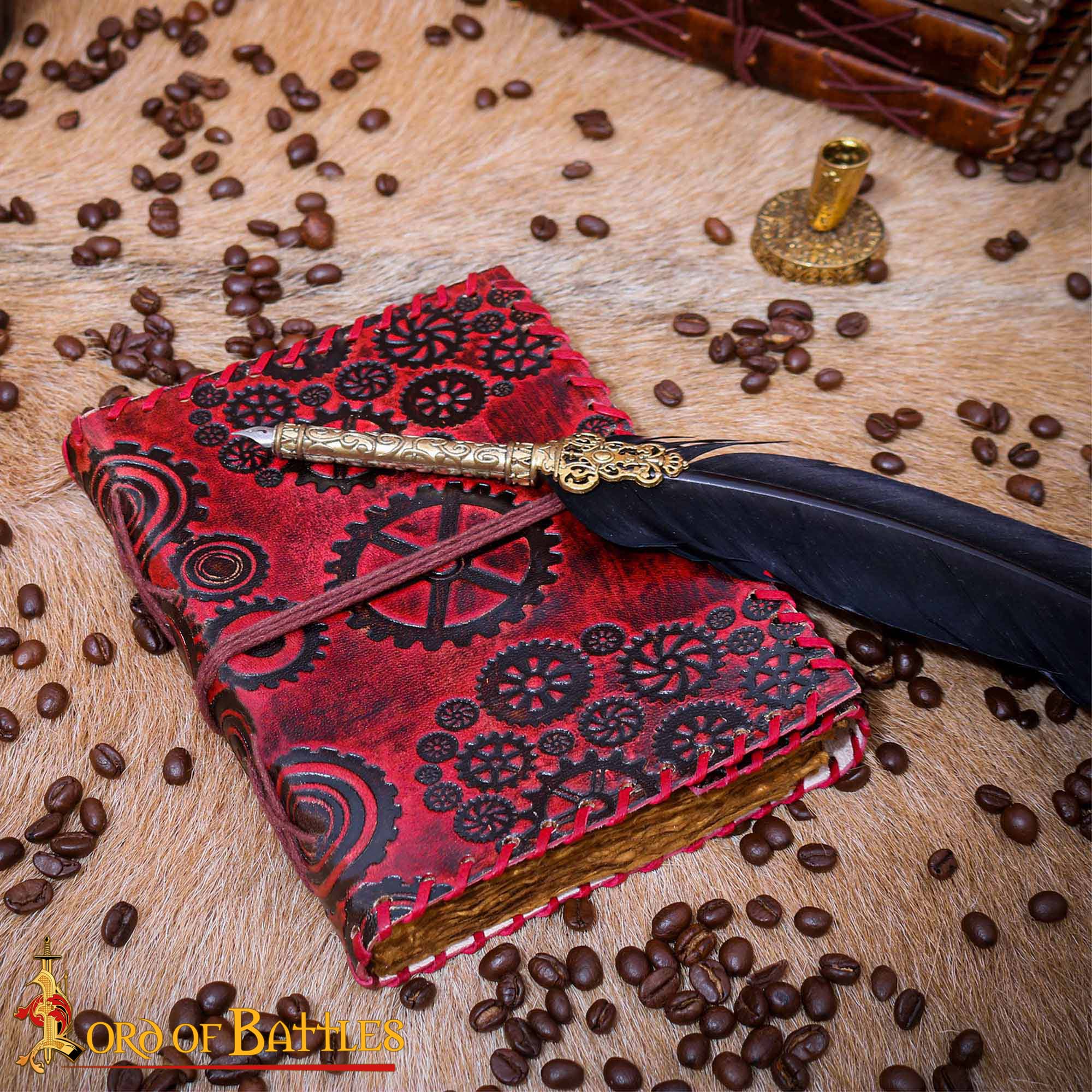 Imagen única de: Steampunk Journal Agenda de Piel Auténtica Hecha a Mano