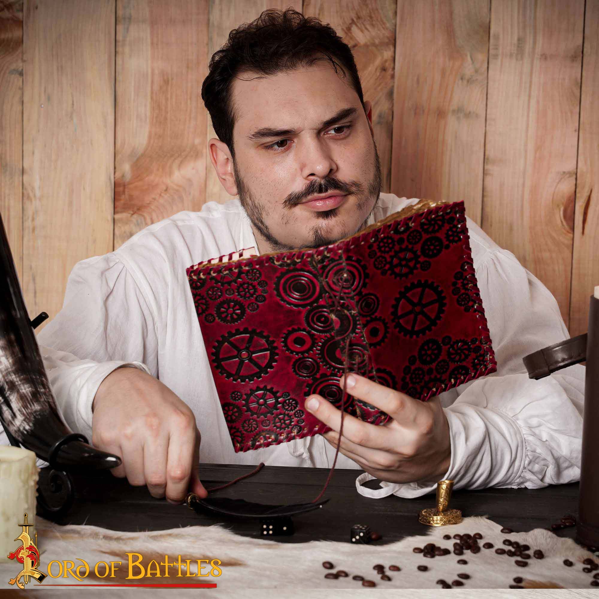 Imagen única de: Steampunk Journal Agenda de Piel Auténtica Hecha a Mano