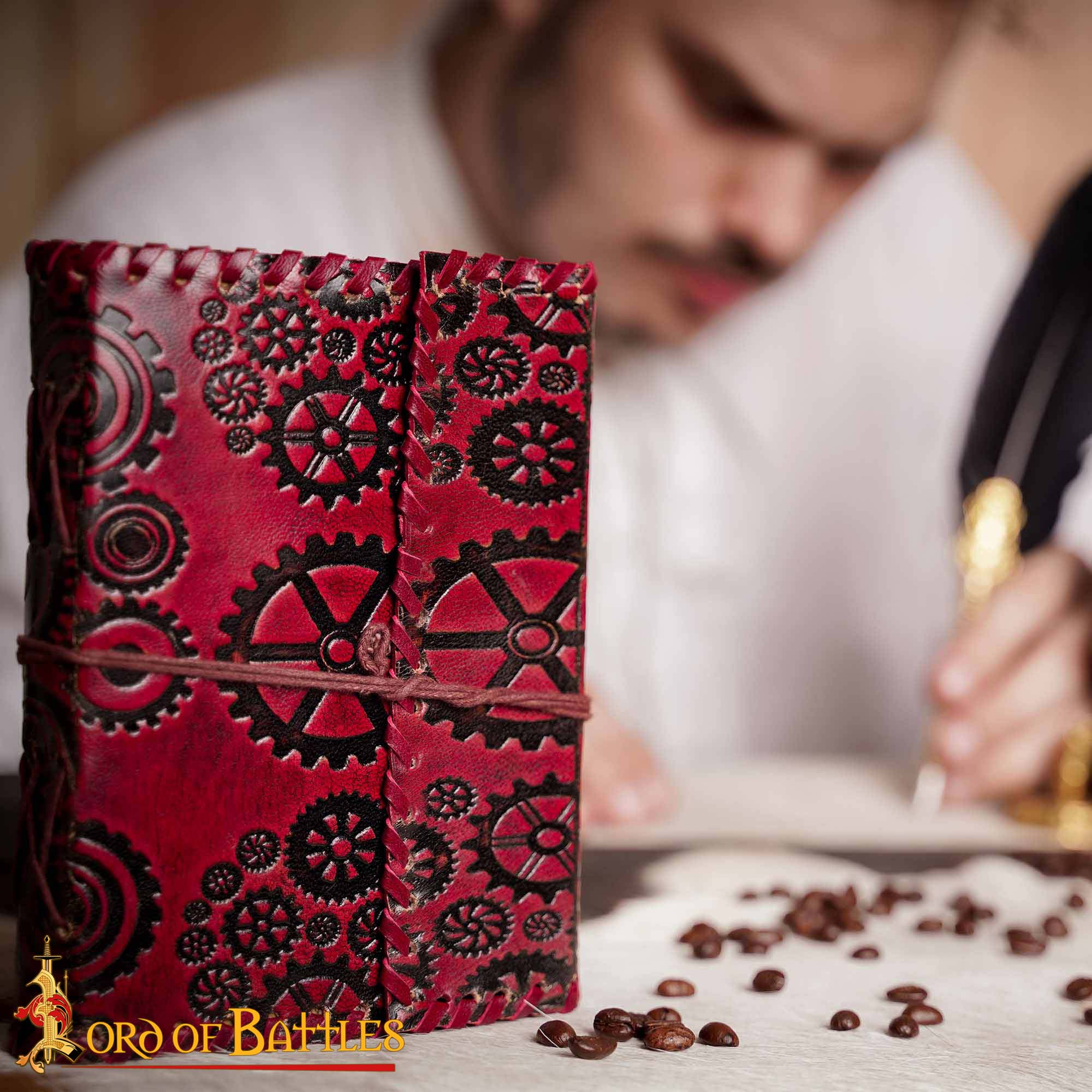 Imagen única de: Steampunk Journal Agenda de Piel Auténtica Hecha a Mano