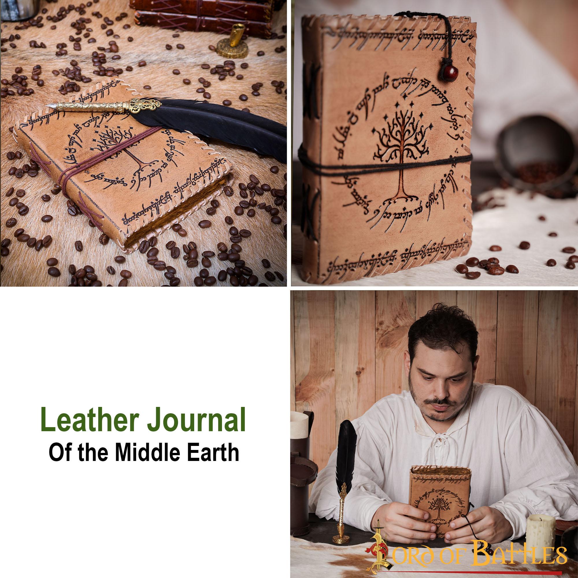 Imagen única de: Diario de la Tierra Media Diario de Cuero Auténtico Hecho a Mano