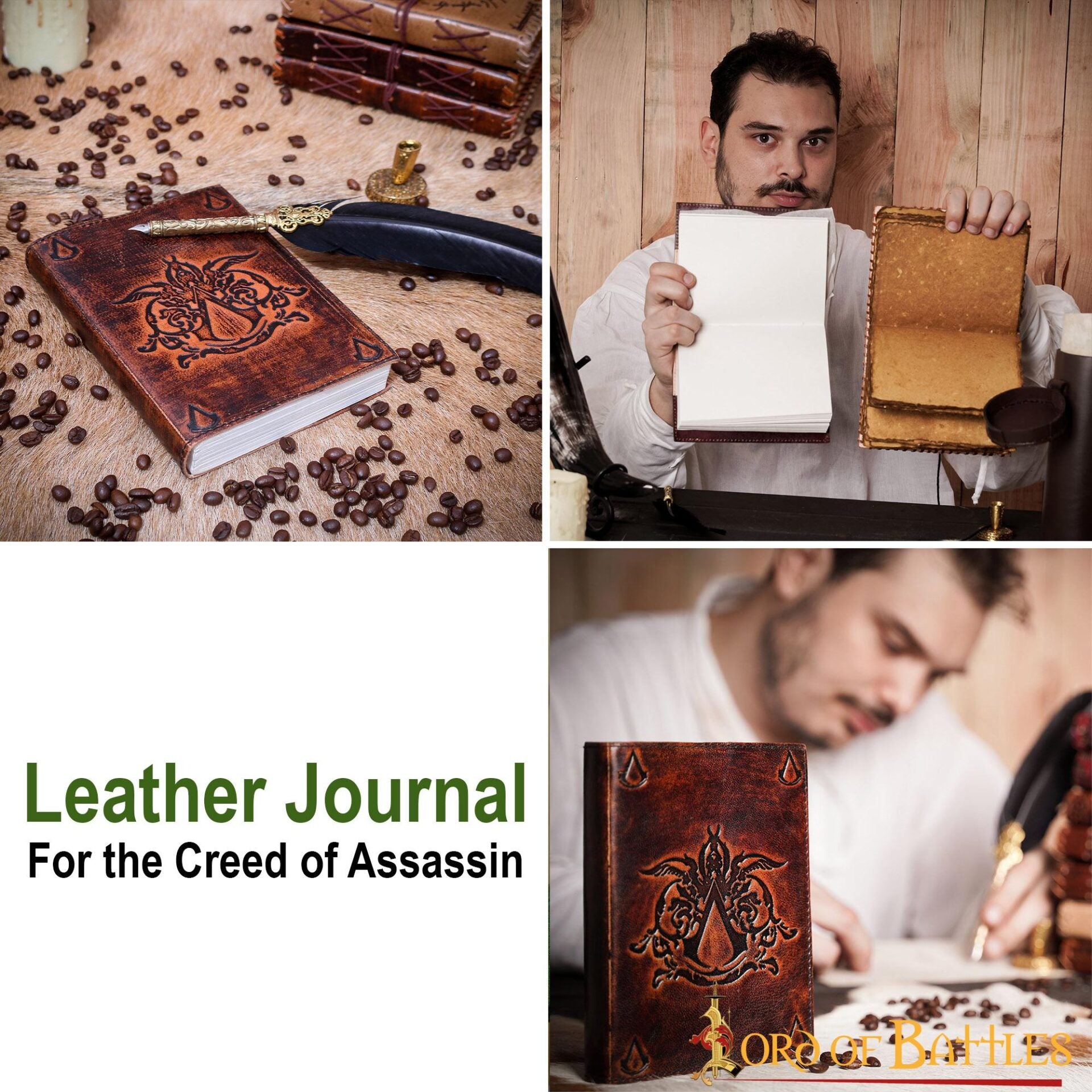 Imagen única de: Diario Artesanal Creed Of Assassin Diario de Piel Auténtica