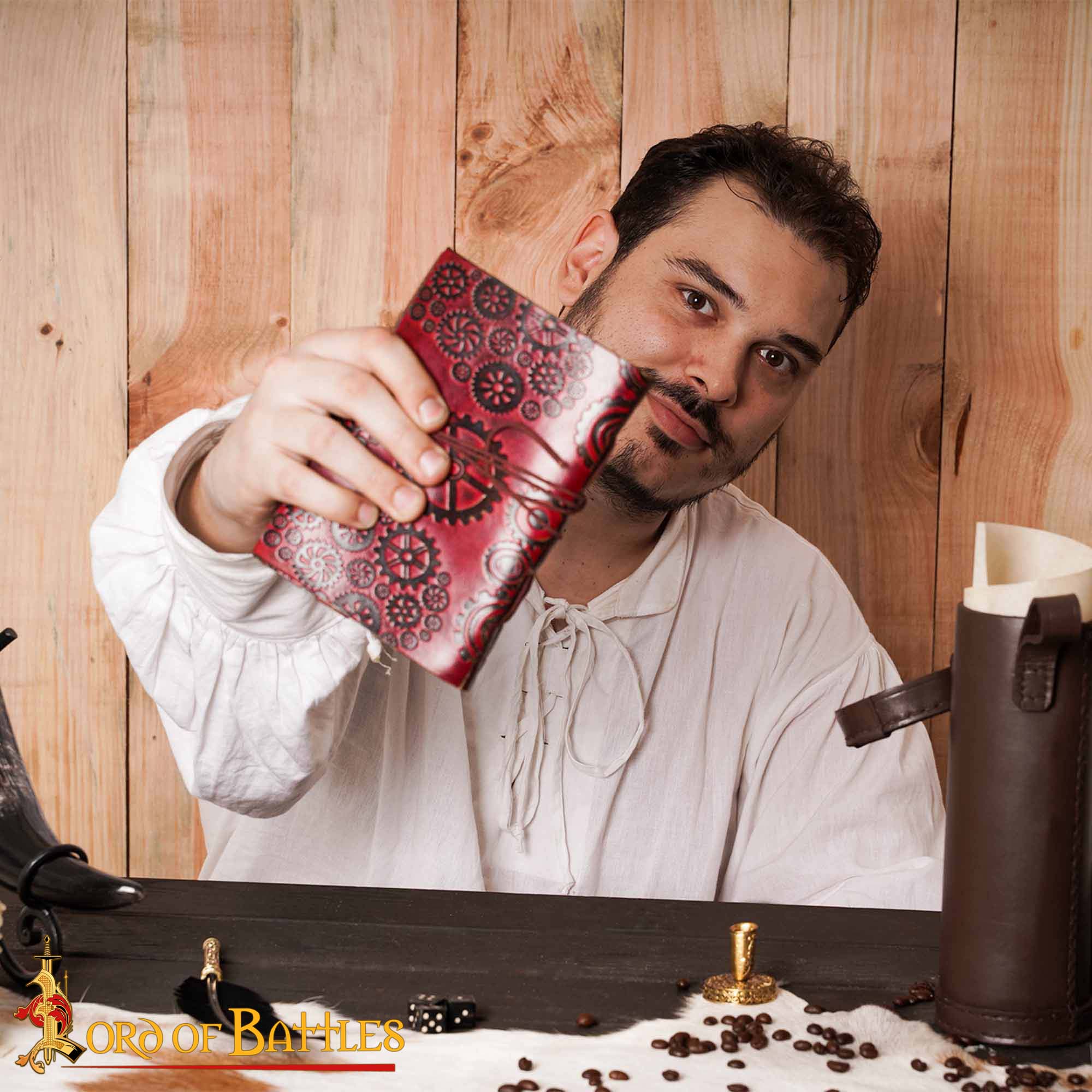 Imagen única de: Steampunk Journal Agenda de Piel Auténtica Hecha a Mano