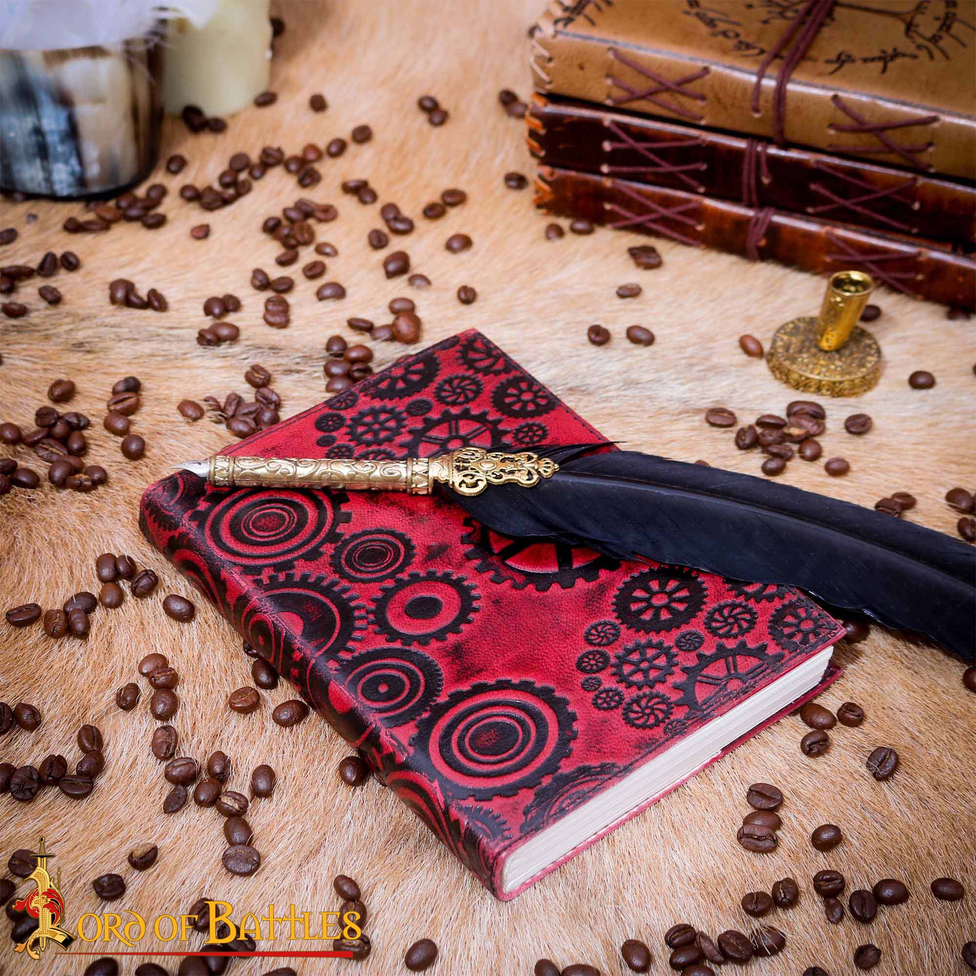 Imagen única de: Steampunk Journal Agenda de Piel Auténtica Hecha a Mano