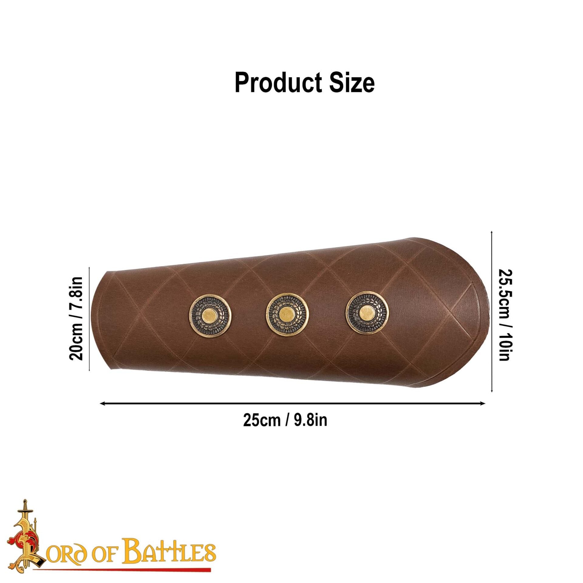 Imagen única de: Brazales Medievales de Cuero Auténtico Hechos a Mano, Marrón