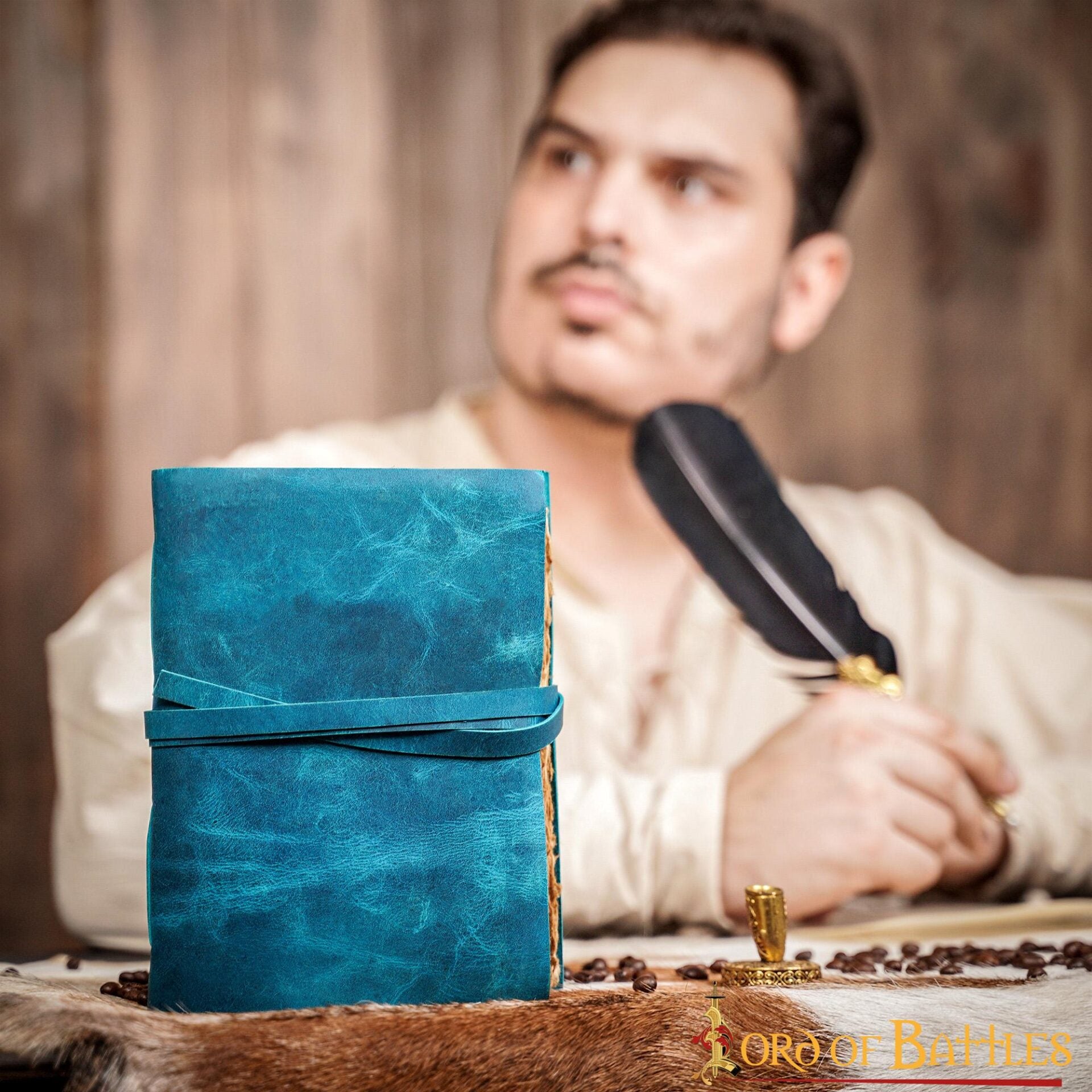 Imagen única de: Diario Medieval de Piel Auténtica Hecho a Mano