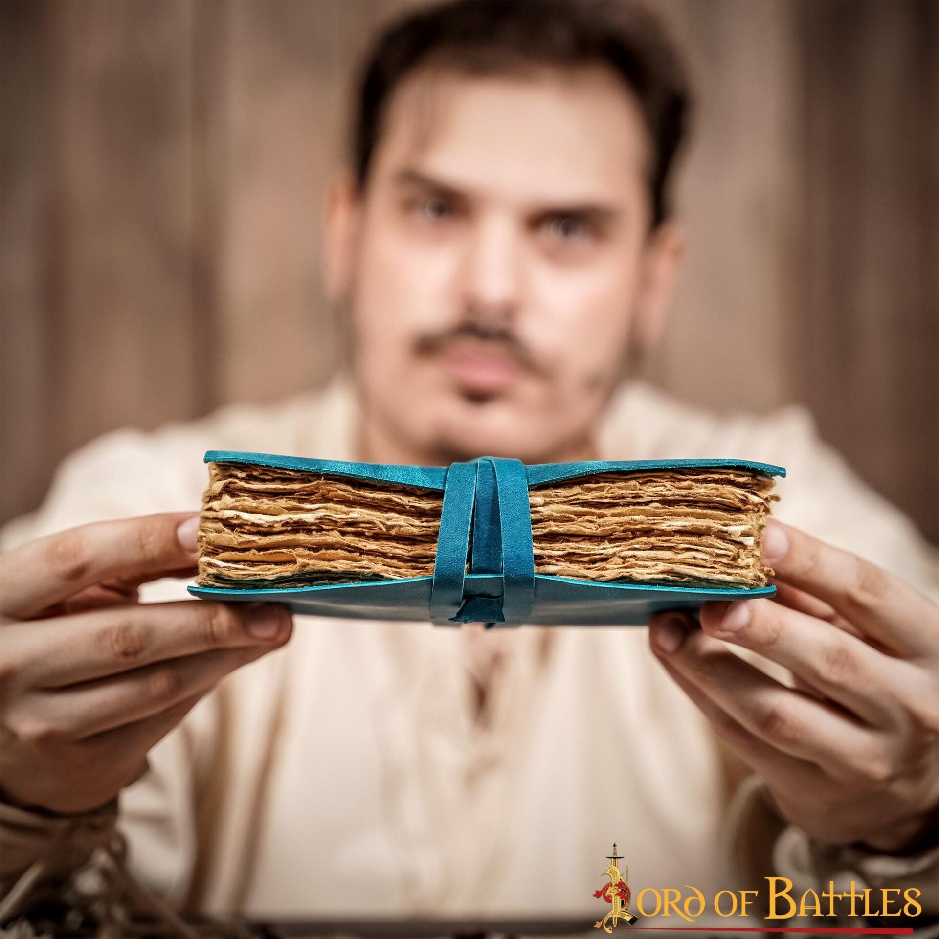 Imagen única de: Diario Medieval de Piel Auténtica Hecho a Mano