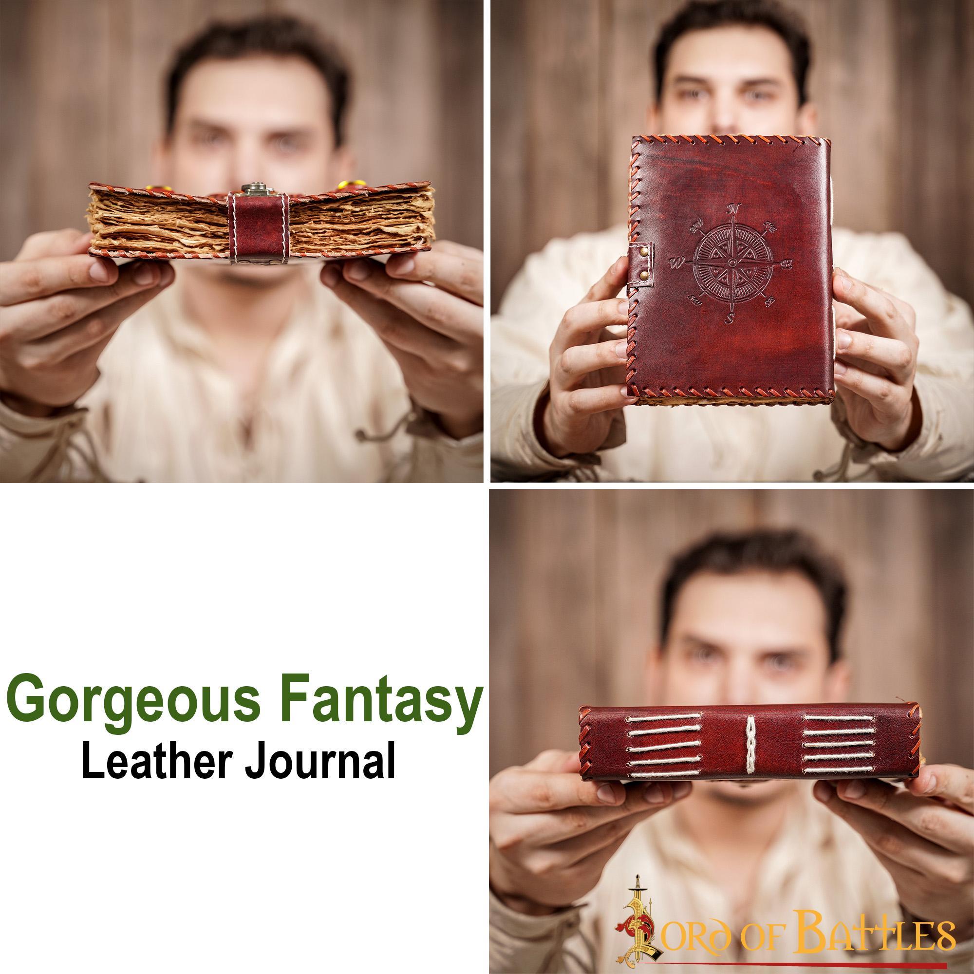 Imagen única de: Diario Medieval de Notas de Piel Auténtica Hecho a Mano