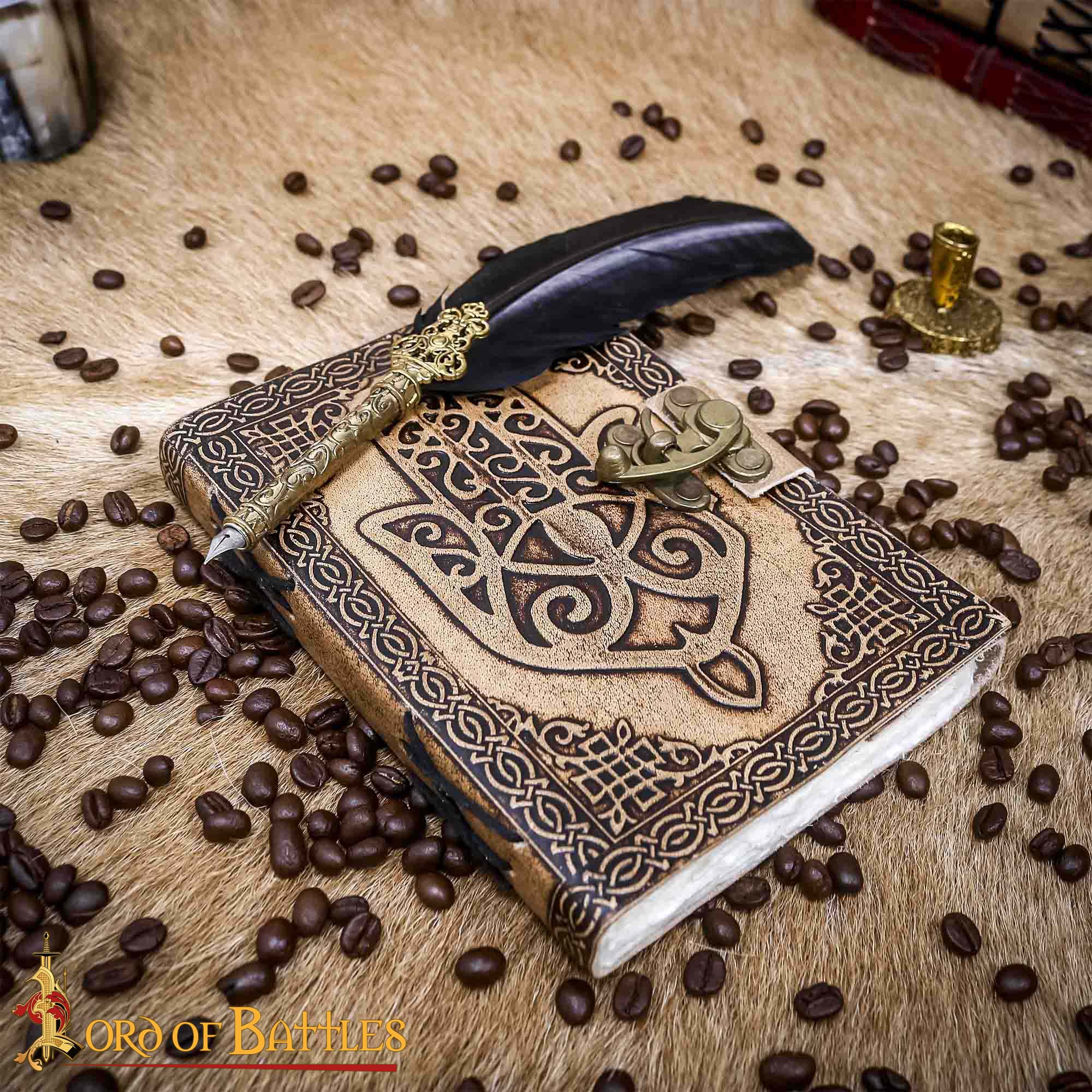 Imagen única de: Diario Medieval de Piel Auténtica Hecho a Mano