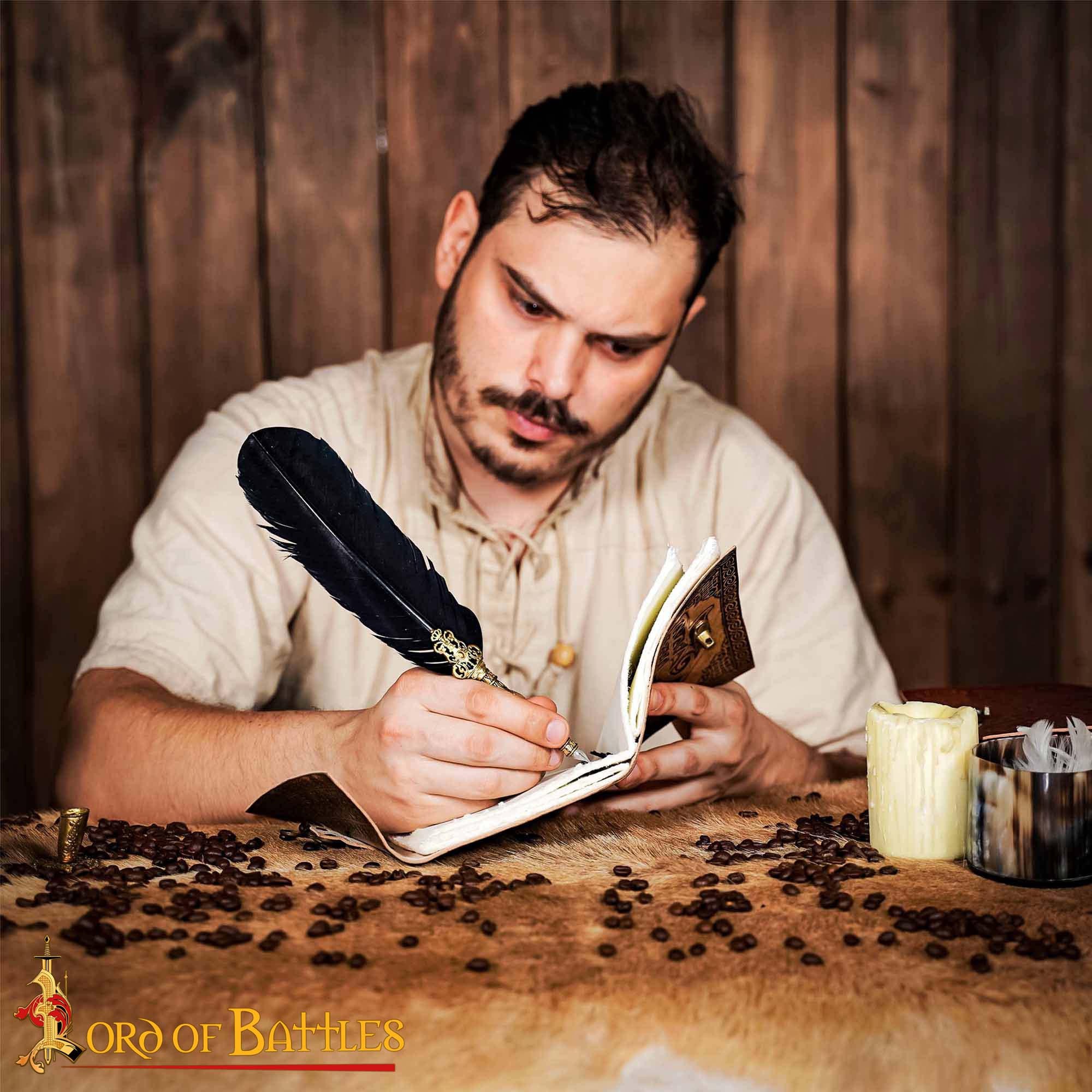 Imagen única de: Diario Medieval de Piel Auténtica Hecho a Mano