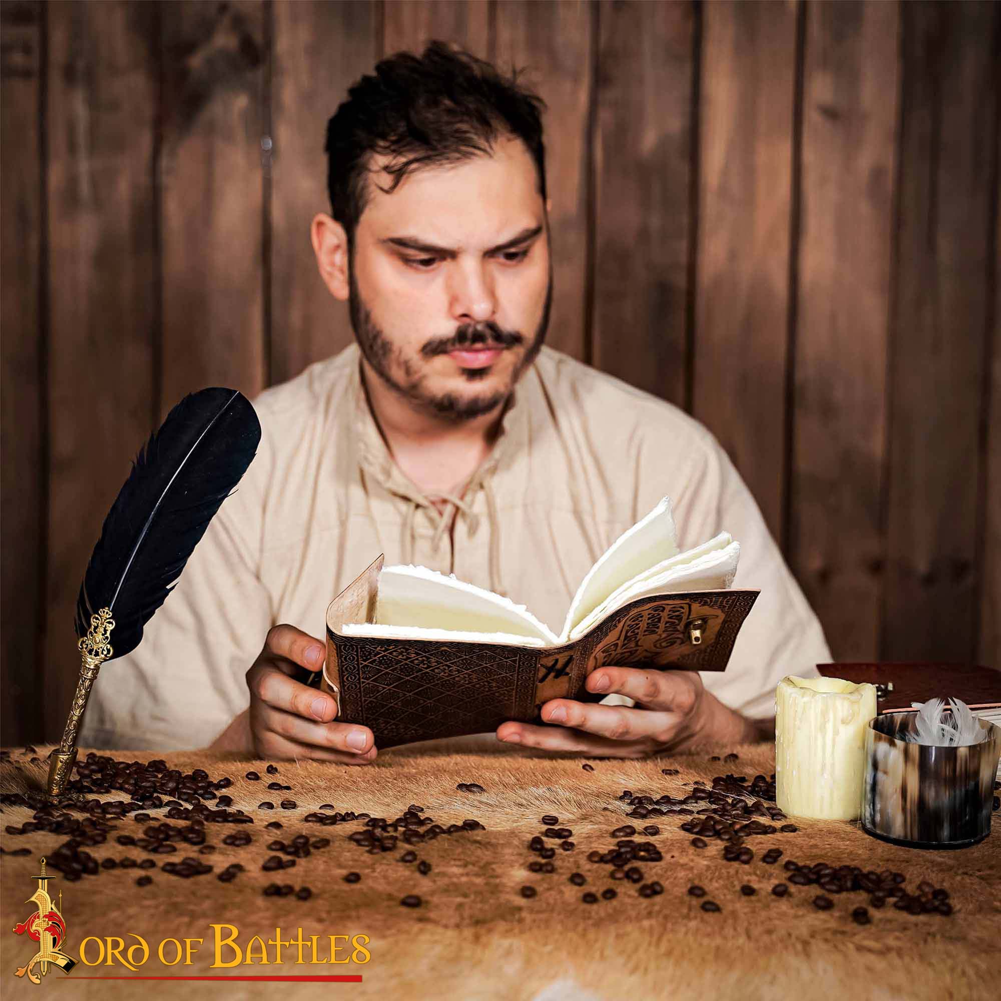 Imagen única de: Diario Medieval de Piel Auténtica Hecho a Mano