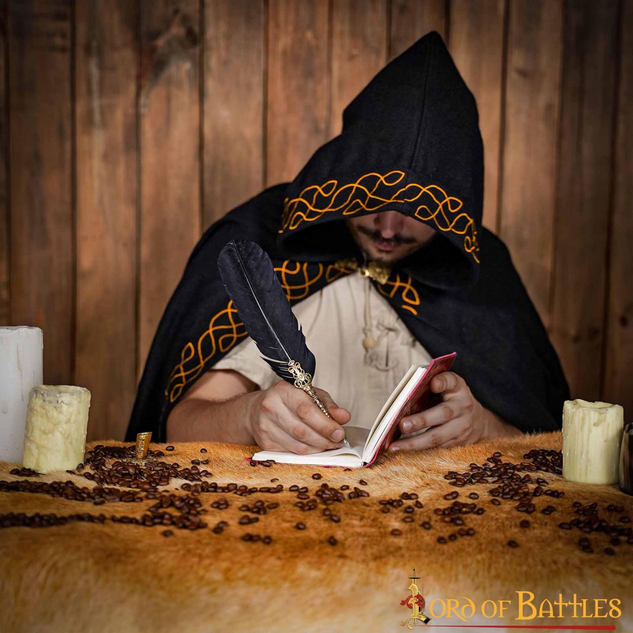 Imagen única de: Diario Medieval Pentáculo Hecho a Mano Diario de Piel Auténtica